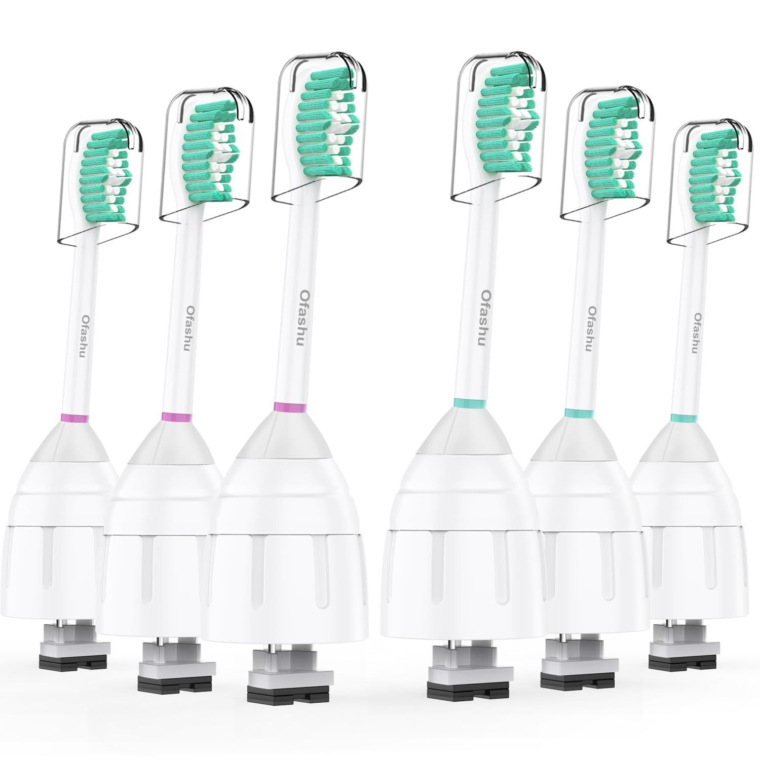Ofashu replacement toothbrush heads for Philips Sonicare E-Series, showing soft bristles and ergonomic design for effective cleaning.