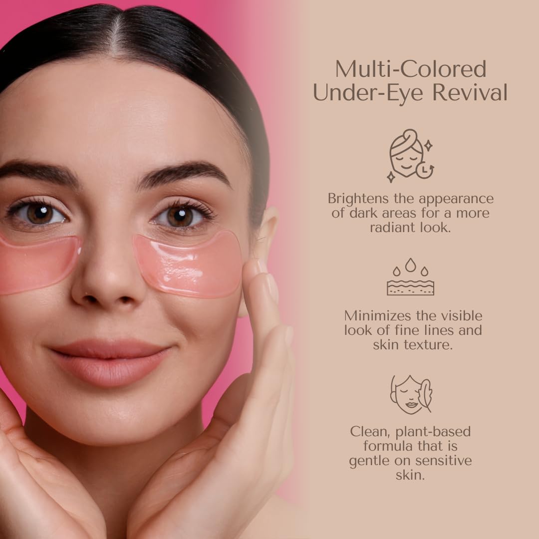 Organic To Green Eye Mask Variety Pack - Multi-Colored Under Eye Gels for Dark Circles and Puffiness - Hyaluronic Acid &