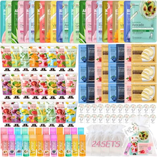 Cioxcr 144 PCS Bulk Gifts For Women |Spa Party Favors Including Facial Mask, Hand Cream and Lip Balm, Ideal Gifts for Mo