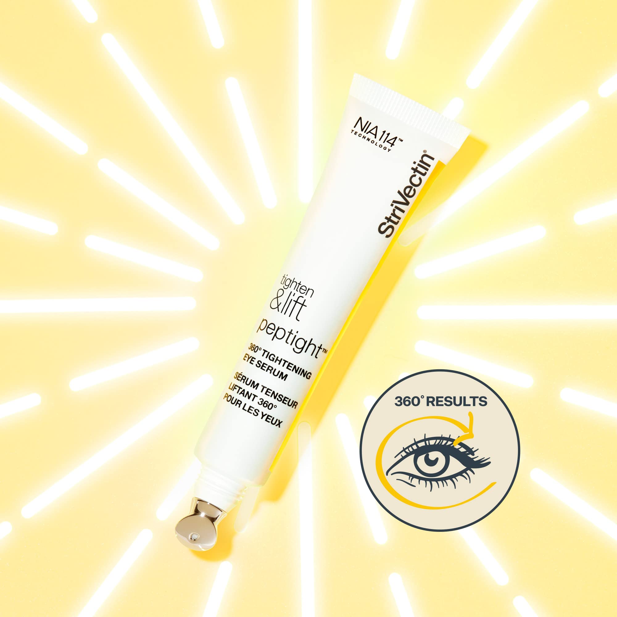 StriVectin Peptight® 360° eye serum in a 1 oz container, designed for tightening and brightening the delicate skin around the eyes.
