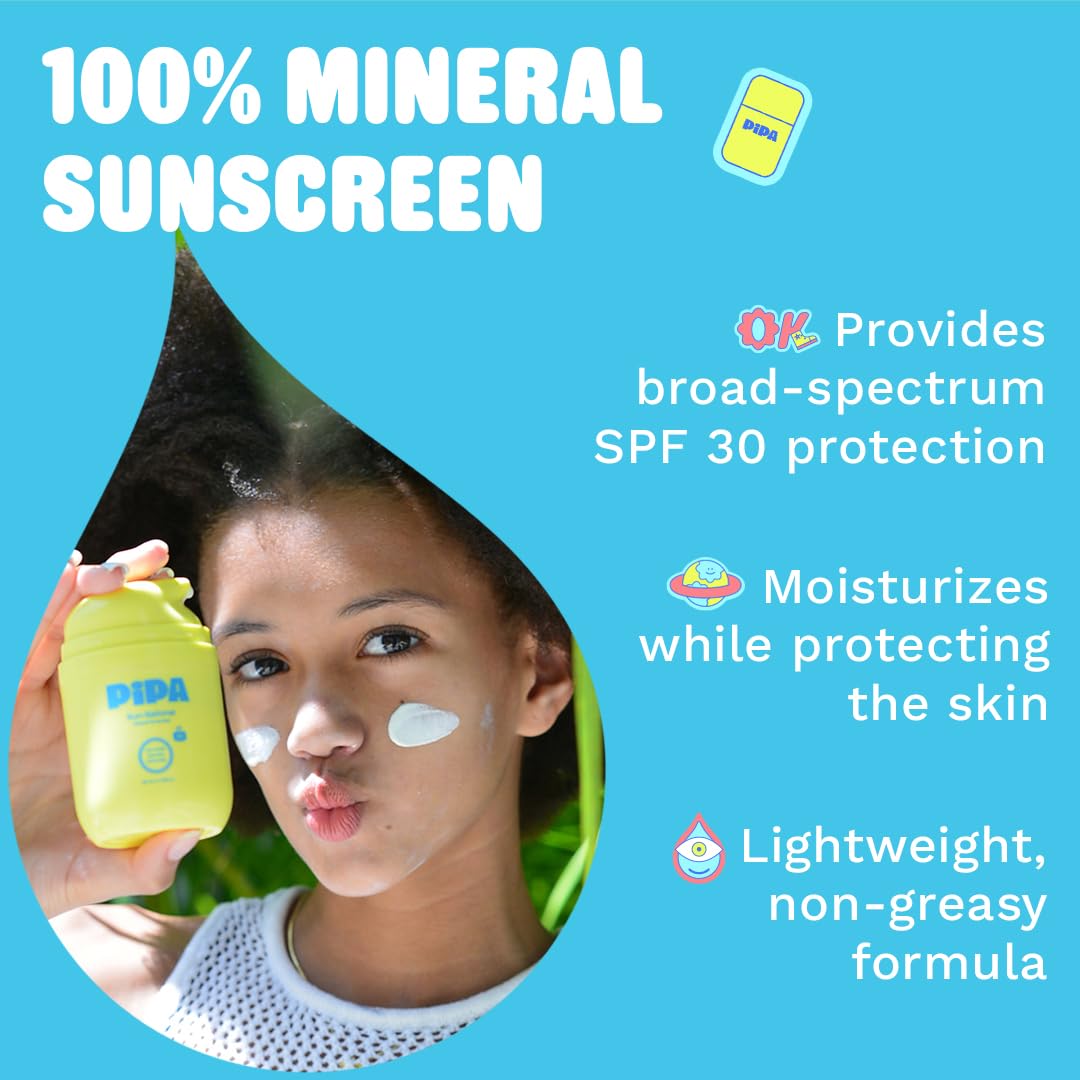 Pipa Skincare Must Have Kids Set - Cleanser, Sunscreen & After Sports Spray – back view and specifications