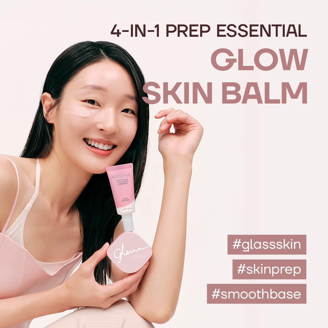 MISSHA BB Cream No.25 & Glow Skin Balm Korean Makeup Base Set – packaging and label