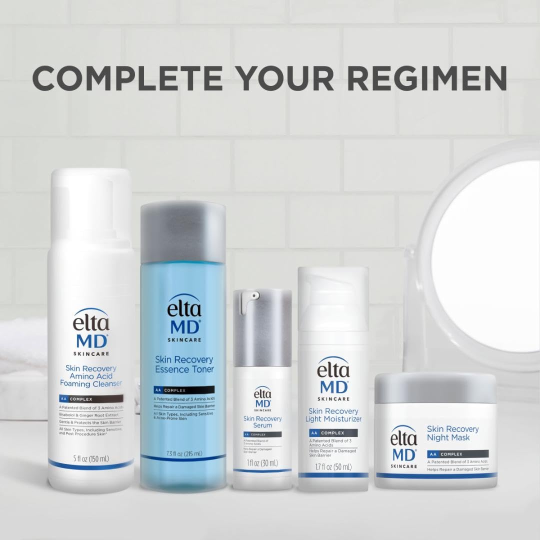 EltaMD Skin Recovery Essence hydrating face toner in a 7.3 oz bottle, alcohol-free, suitable for gentle skin refreshment.