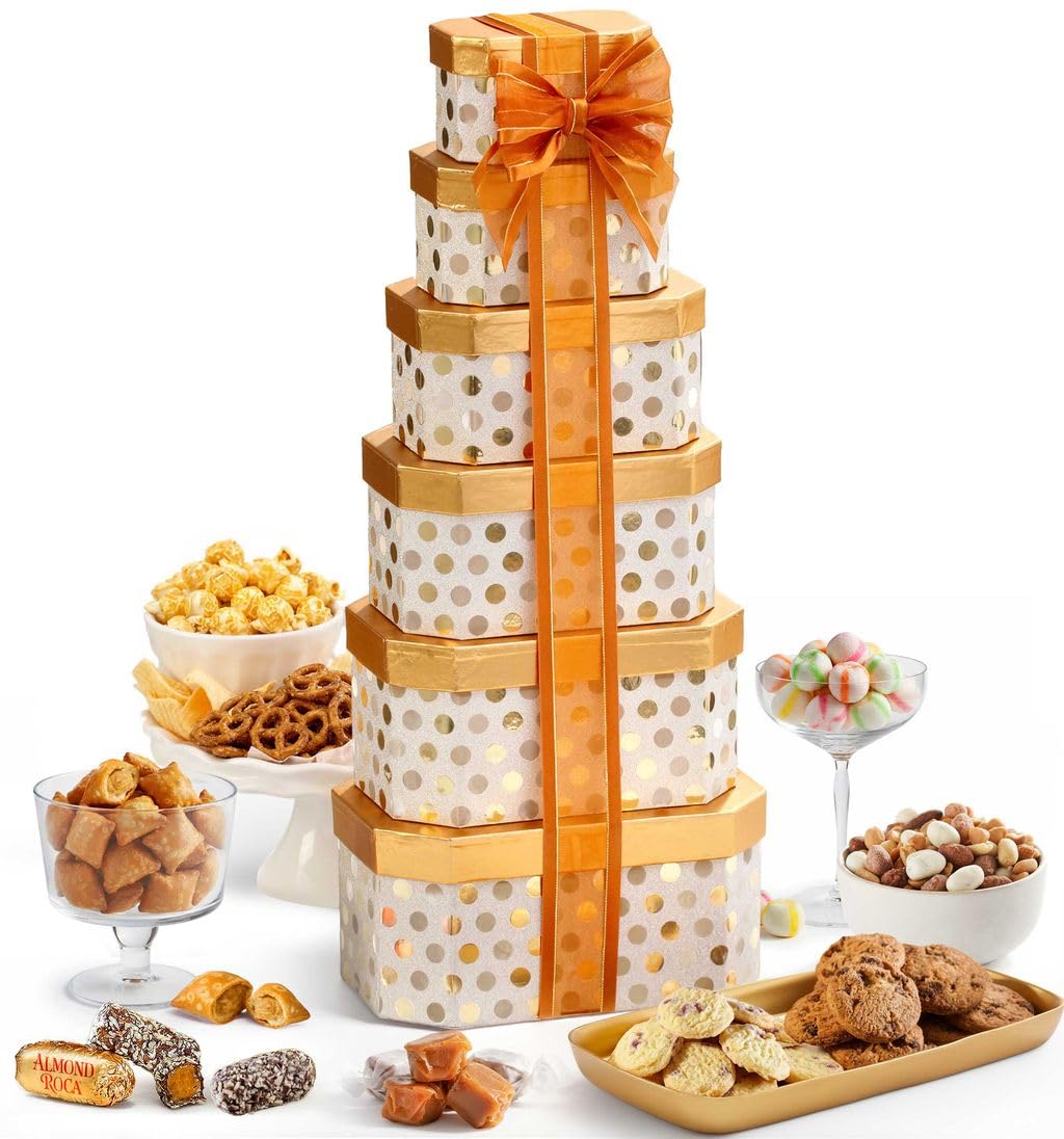 Broadway Basketeers Towering Gift Basket Boxes of Chocolate Snacks & Sweets – product photo (Assortments &amp; Variety G
