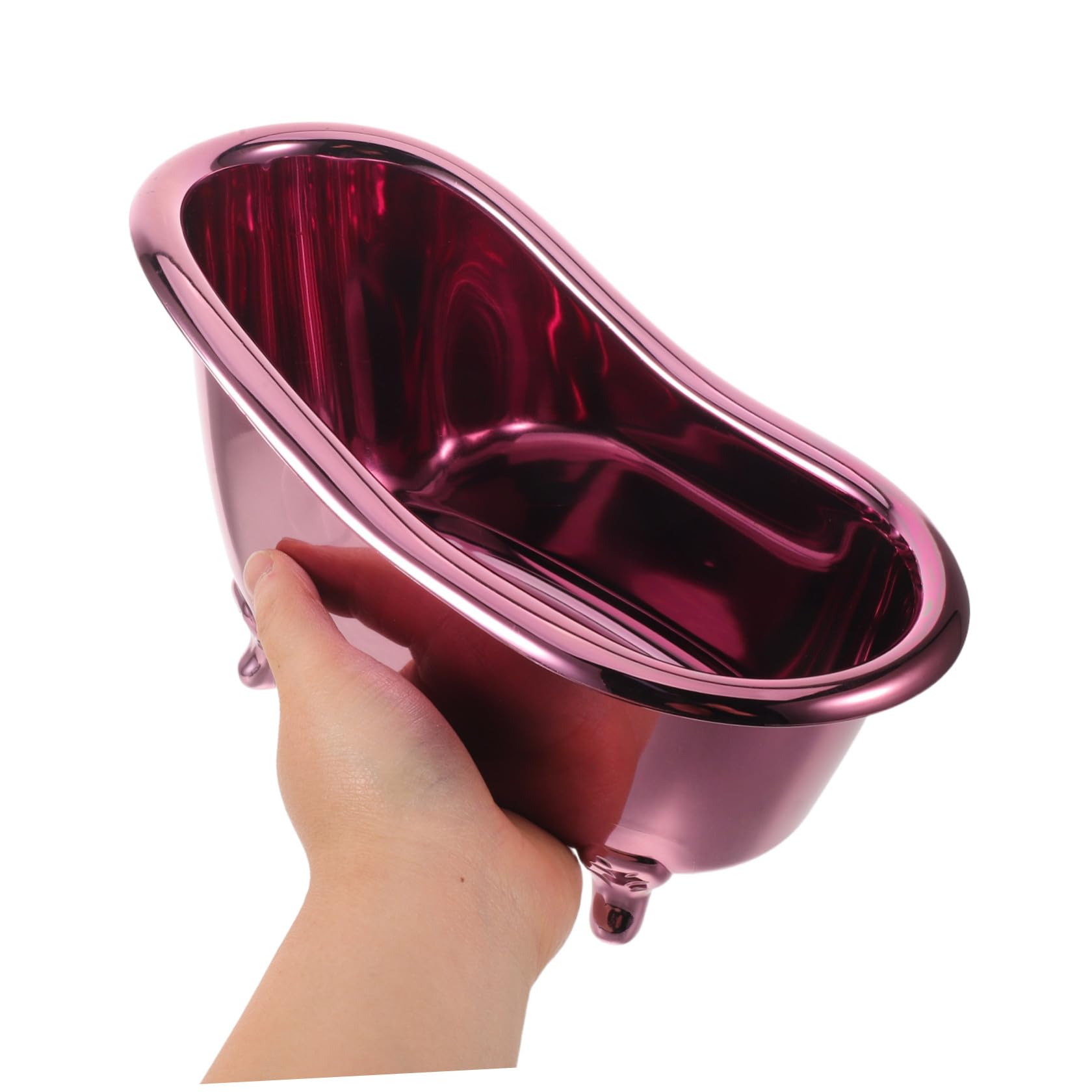 Purple ULTECHNOVO mini metal bathtub caddy for cosmetics and nail polish, 25x13x15cm, desktop skincare and bathroom storage organizer