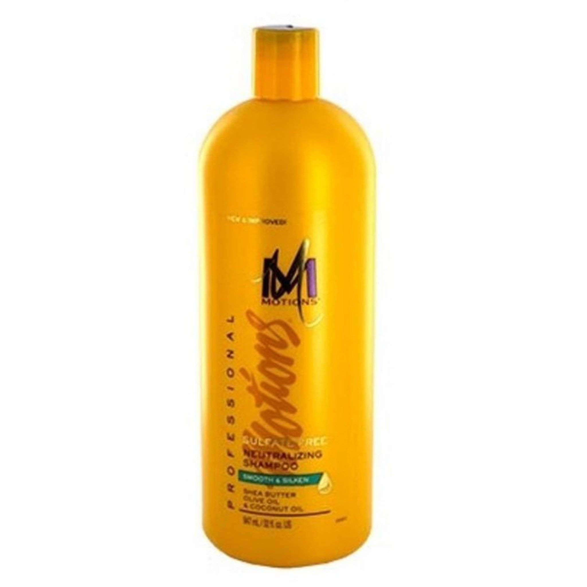 Motions sulfate-free neutralizing shampoo in a 32 oz bottle, gentle hair cleansing product with natural ingredients.