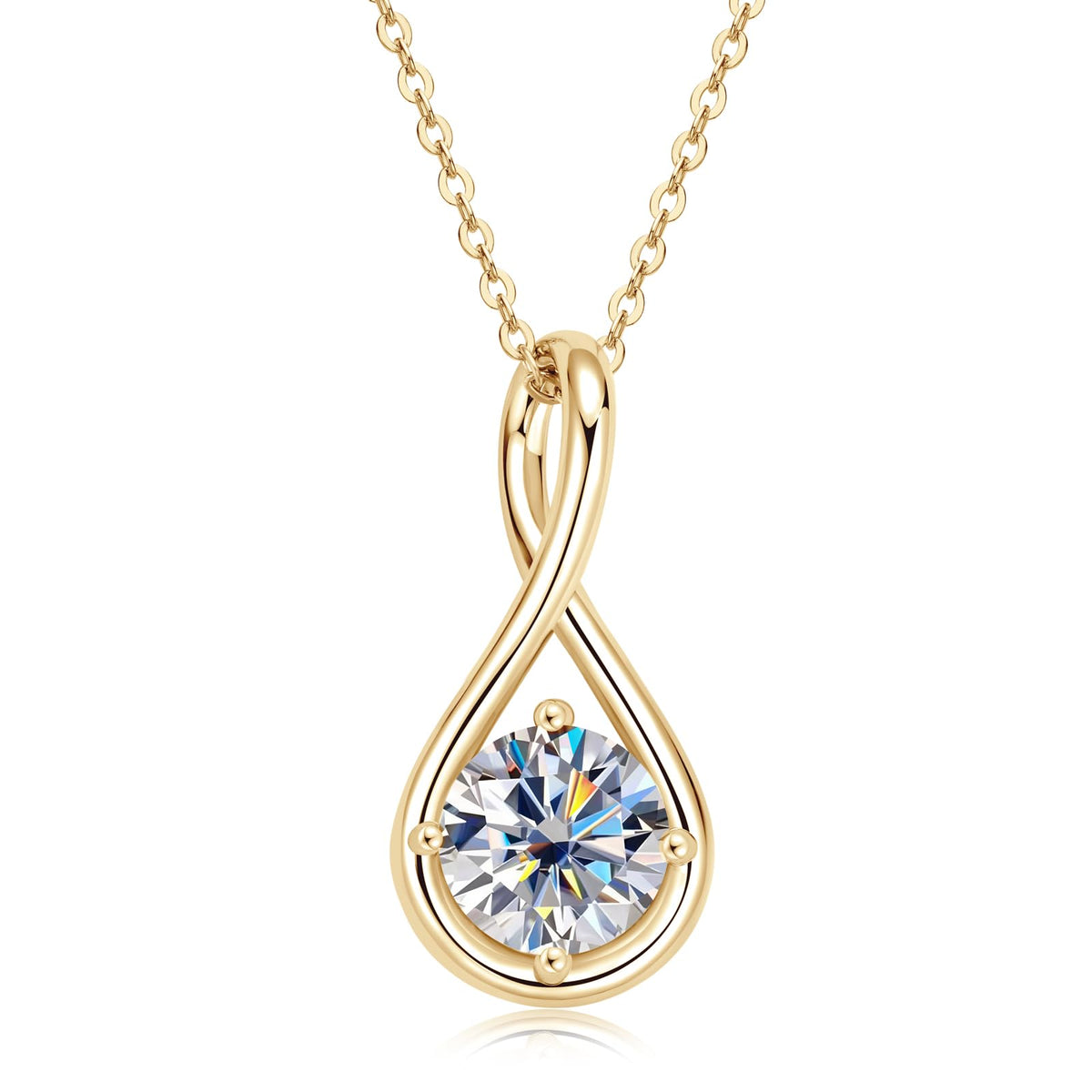 AINUOSHI Infinity Moissanite Necklaces for Women 925 - AINUOSHI Official Imagery - 1