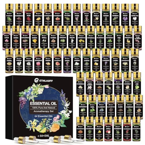 Essential Oil Set 64 Pack Aromatherapy Essential Oils Kit - Ethlauff Official Imagery - 1