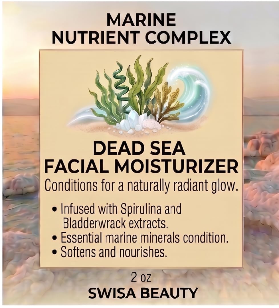 Swisa Beauty Dead Sea Facial Moisturizer – Daily Mineral Hydrator & Conditioning Cream to Soften & Nourish the Skin with