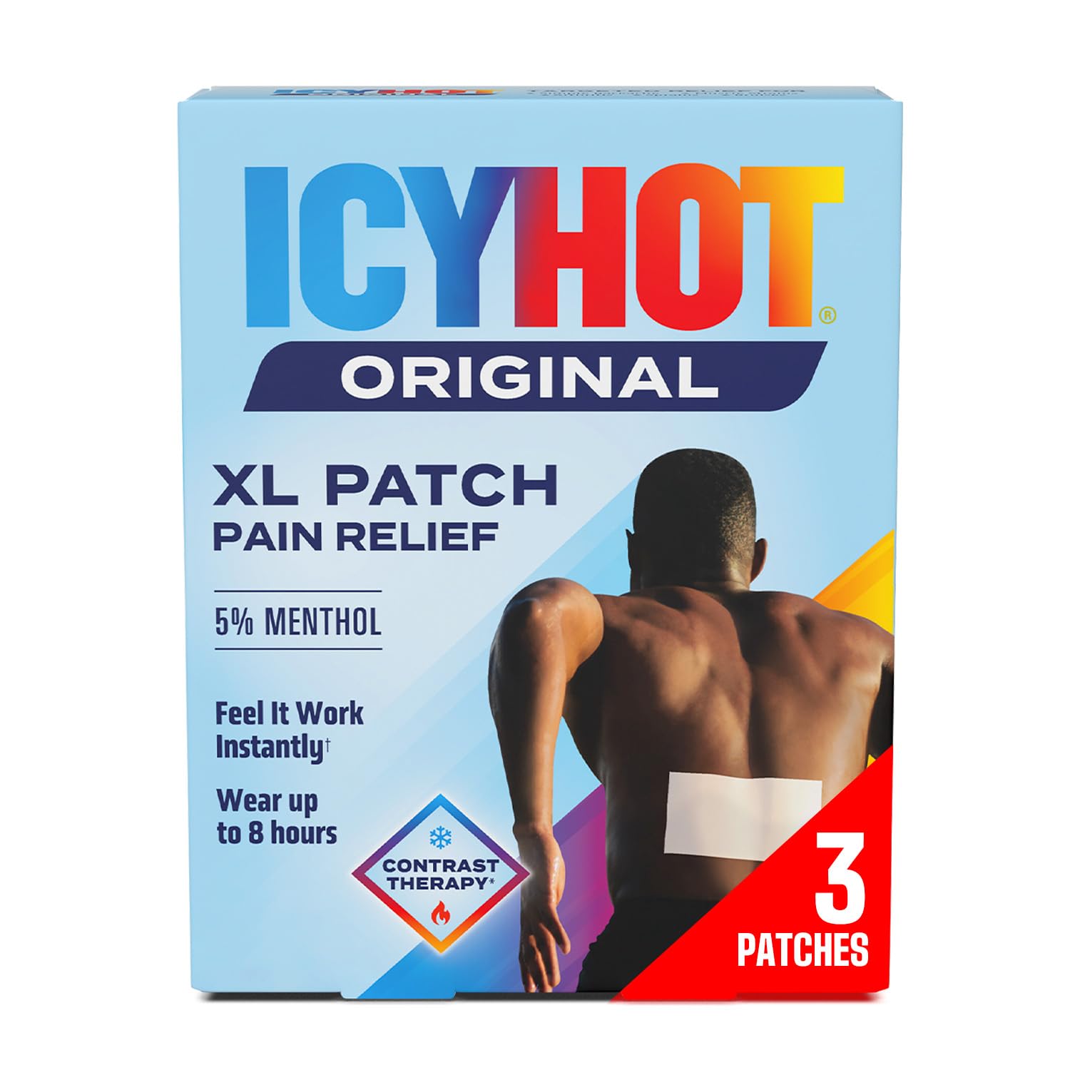Icy Hot Original Pain Relief Patch, XL Size Comfortable Fabric - Product Imagery