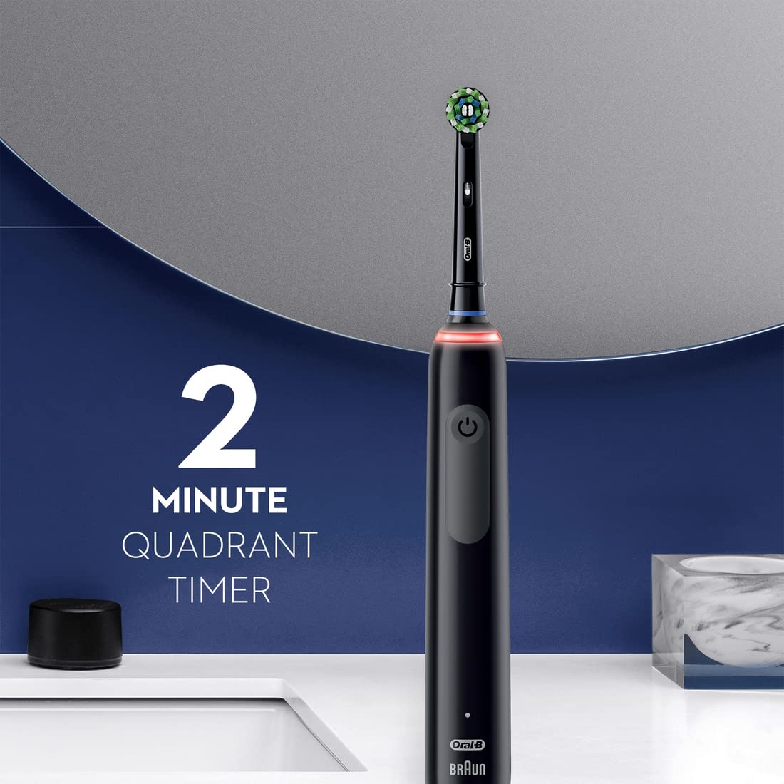 Oral-B Smart 1500 Electric Power Rechargeable Battery Toothbrush, Black – full view
