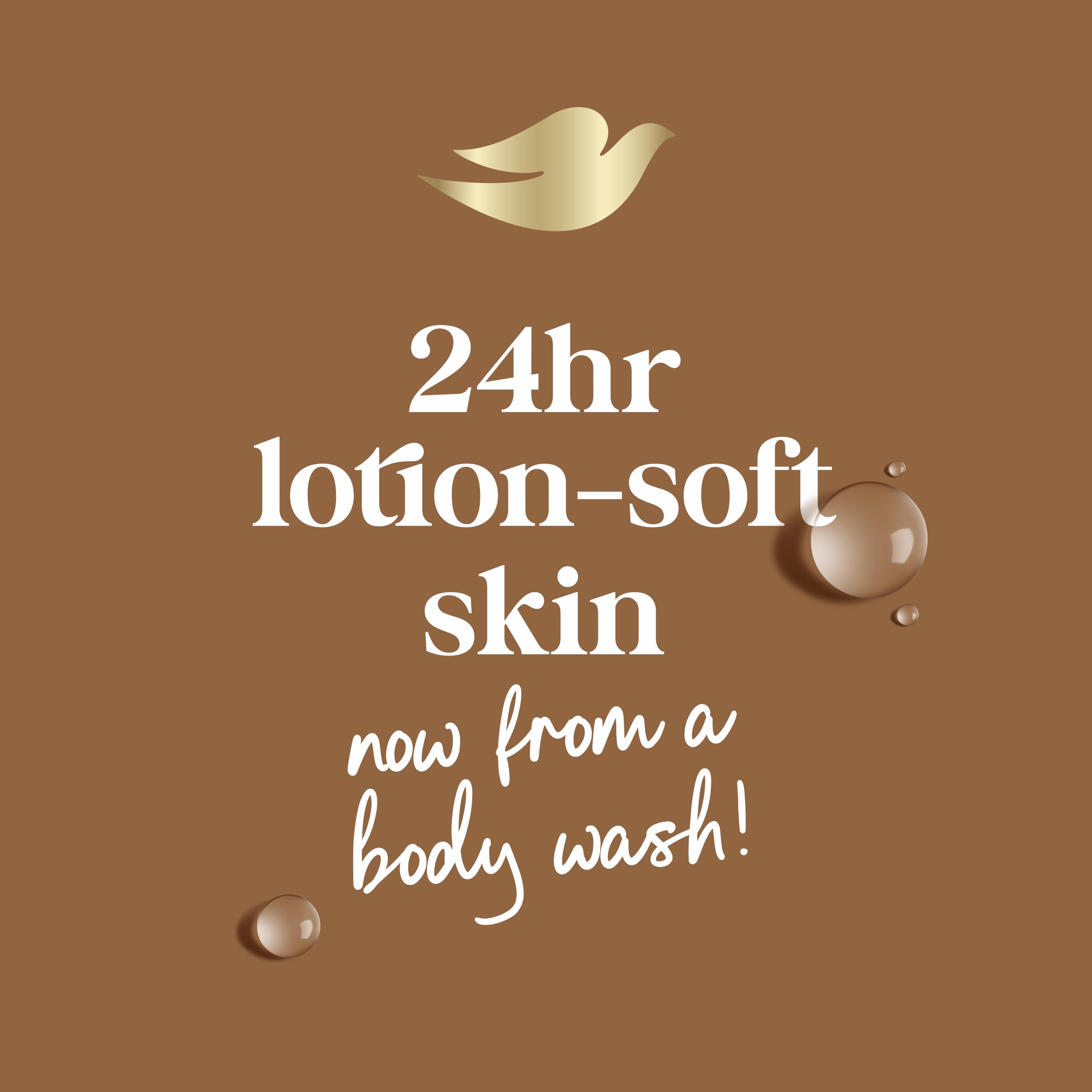 Dove Restoring Coconut & Cocoa Butter Body Wash 4-pack, moisturizing skin-cleaning agents with natural ingredients.