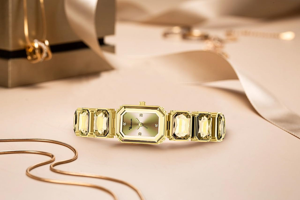 Gosasa Luxury Women’s Crystal Bracelet Watch Elegant Rectangular Minimalist Dial Diamond Bangle Band Waterproof Fashion 