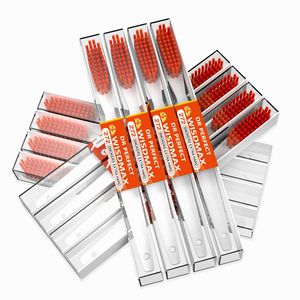 DR PERFECT Extra Hard Toothbrushes Firm Toothbrush for Smoker's - Product Imagery