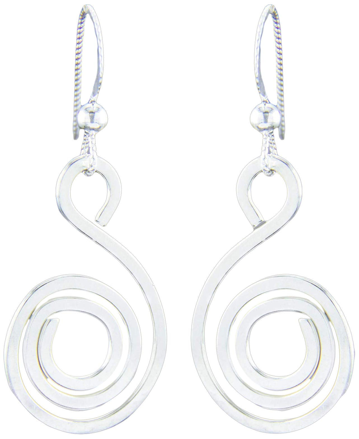 Spiral Swirl Dangle Earrings for Women 14K Yellow Rose Gold - Tahmi Official Imagery - 1