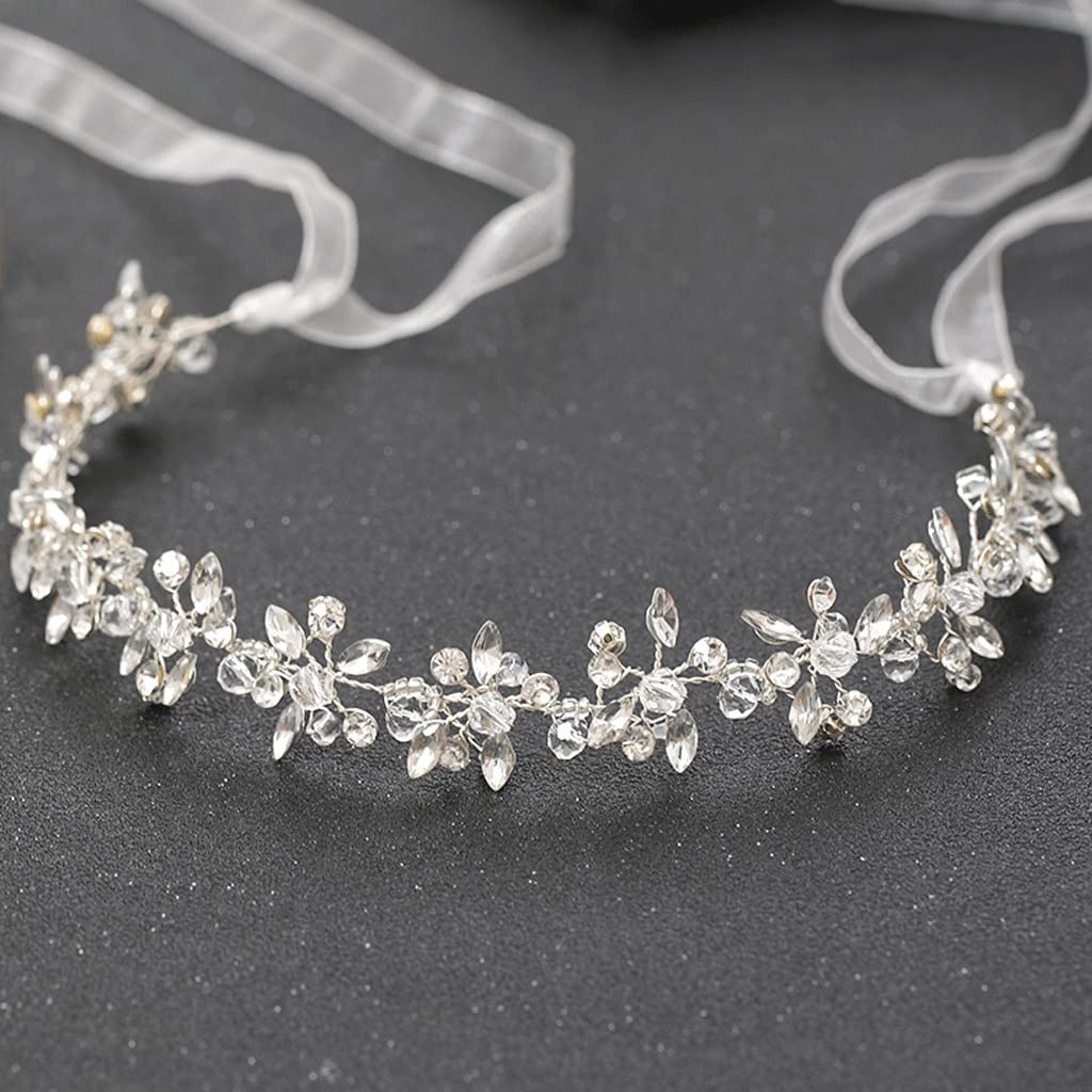 SIDUFHAOPKLL handmade rhinestone wedding hairband with tiara design, perfect for bridal hair accessories and special occasions.