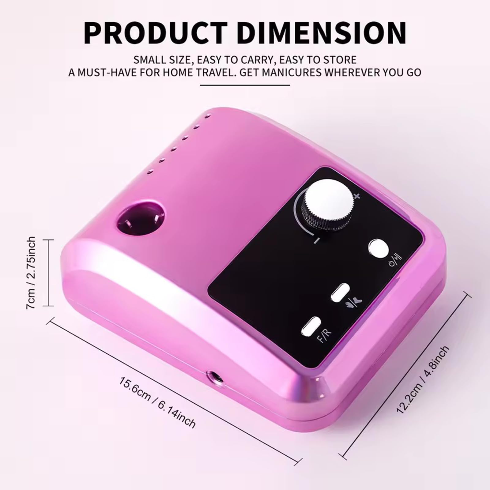 Generic multifunctional desktop nail drill with foot pedal and bit, 45000RPM E-file for professional nail care.