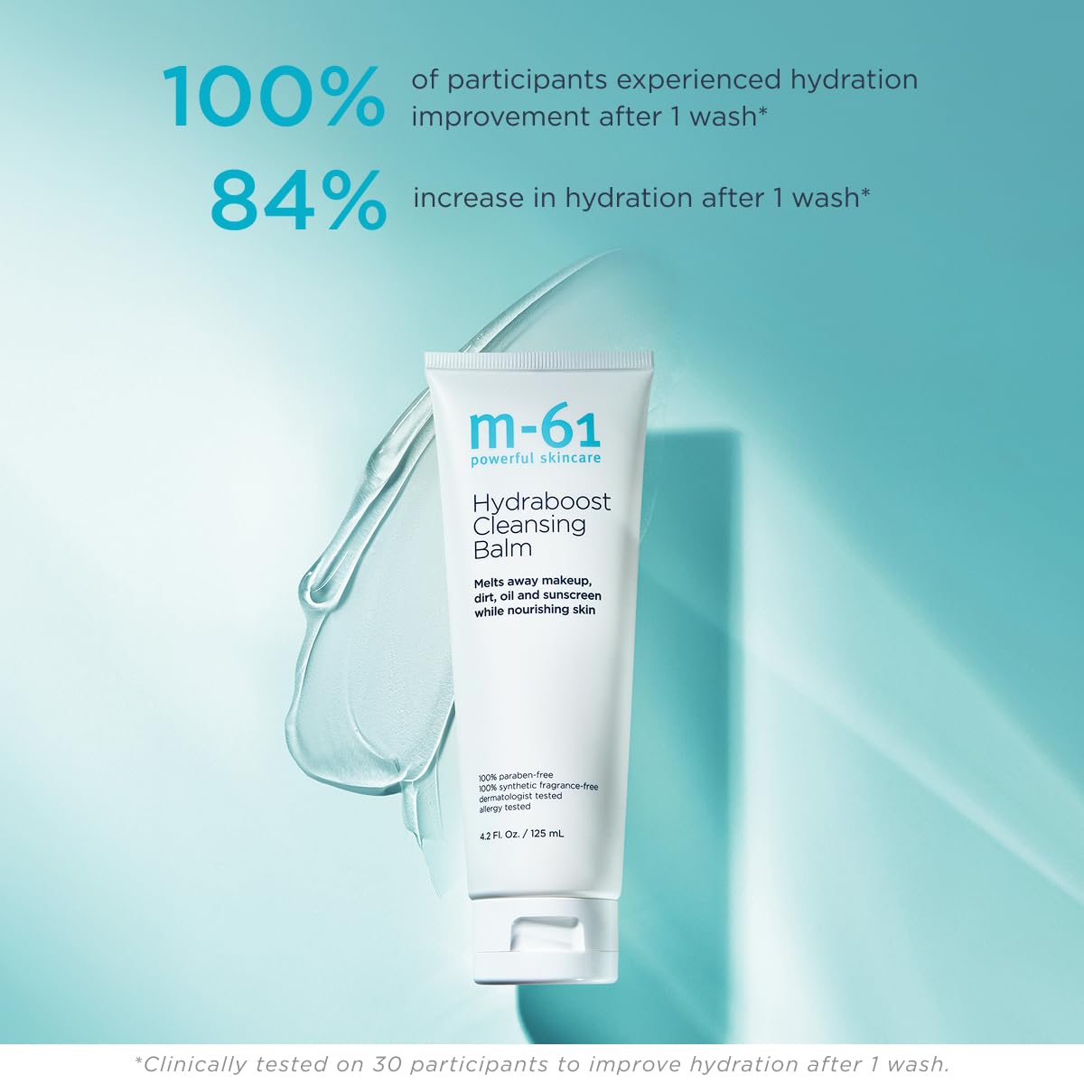 m-61 Hydraboost Cleansing Balm | Makeup Removing Cleanser Balm Melts Away Dirt, Oil, and Sunscreen | Fragrance Free | De