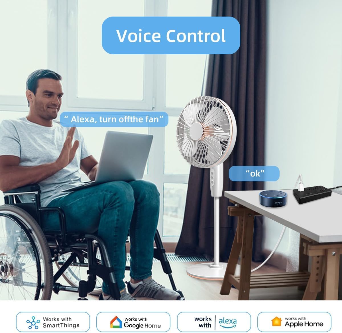 Jinvoo WiFi Smart Power Board, Surge Protector, Smart Extension Cord, Alexa Power Board, Compatible with Alexa and Googl