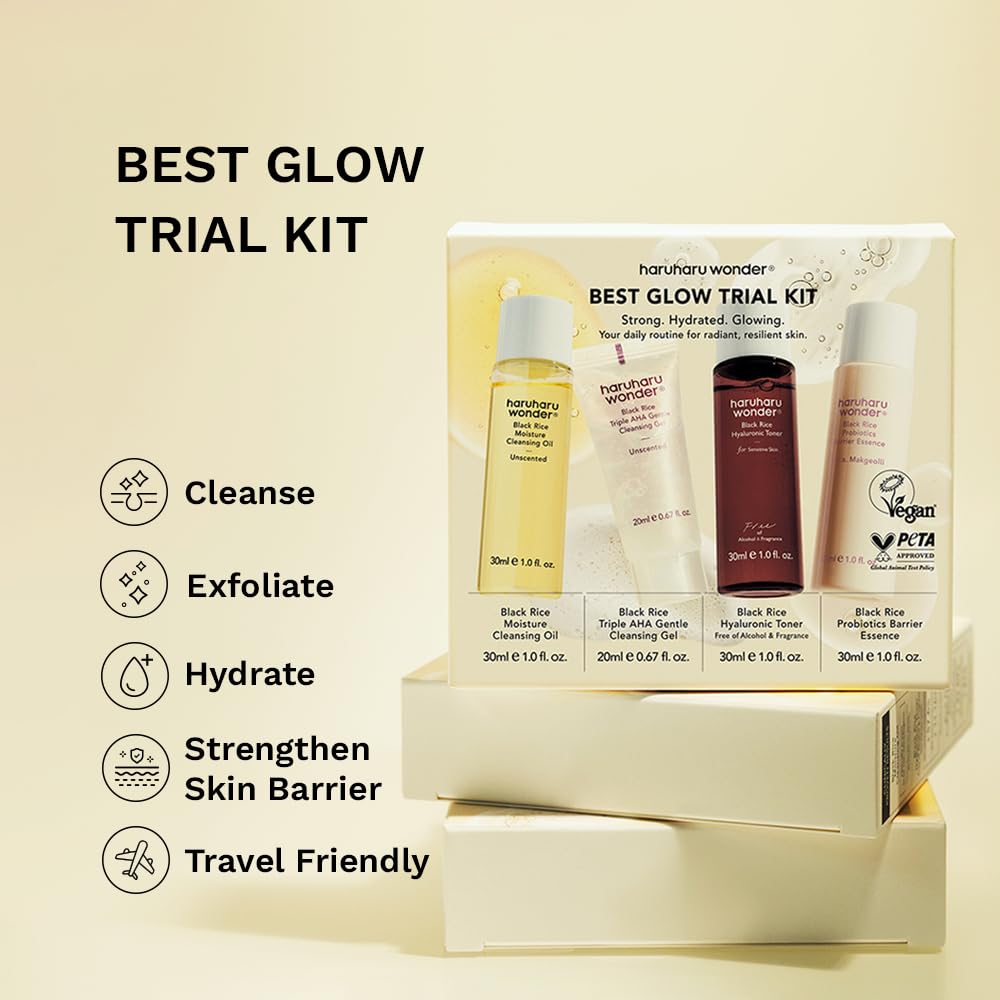 haruharu wonder Best Glow Trial Kit, Skin care Starter Set, Travel Size – product photo (Sets &amp; Kits)