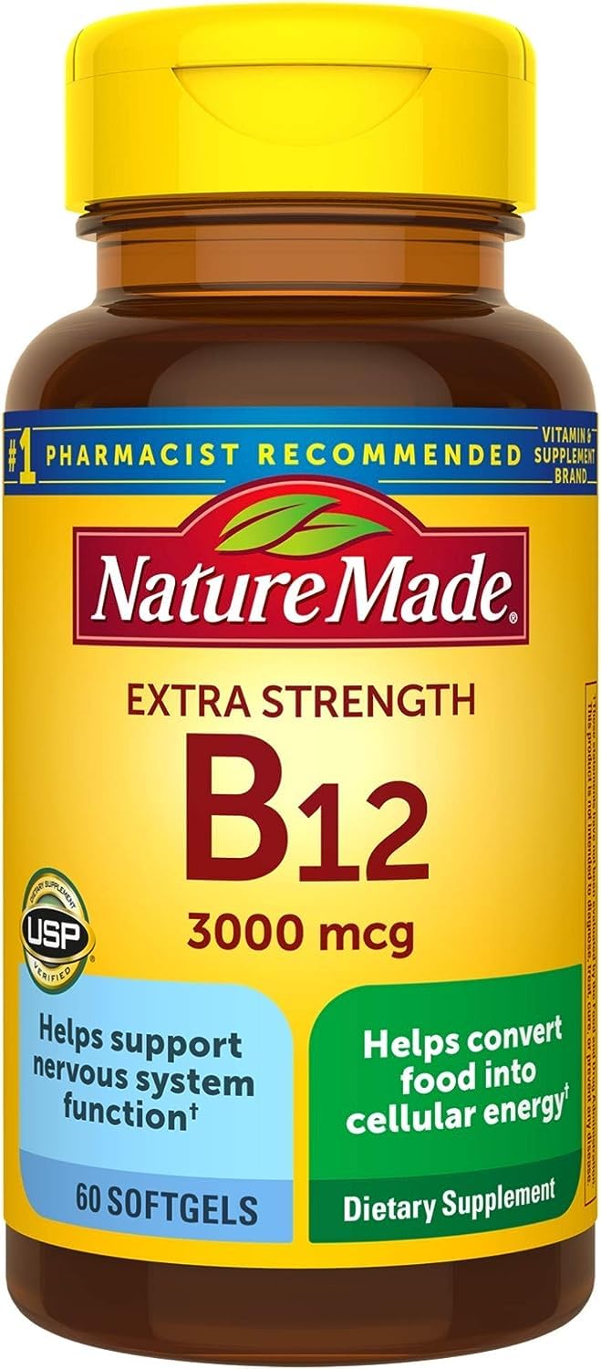 Extra Strength Vitamin B12 3000 mcg Softgels, 60 Count - Product Imagery