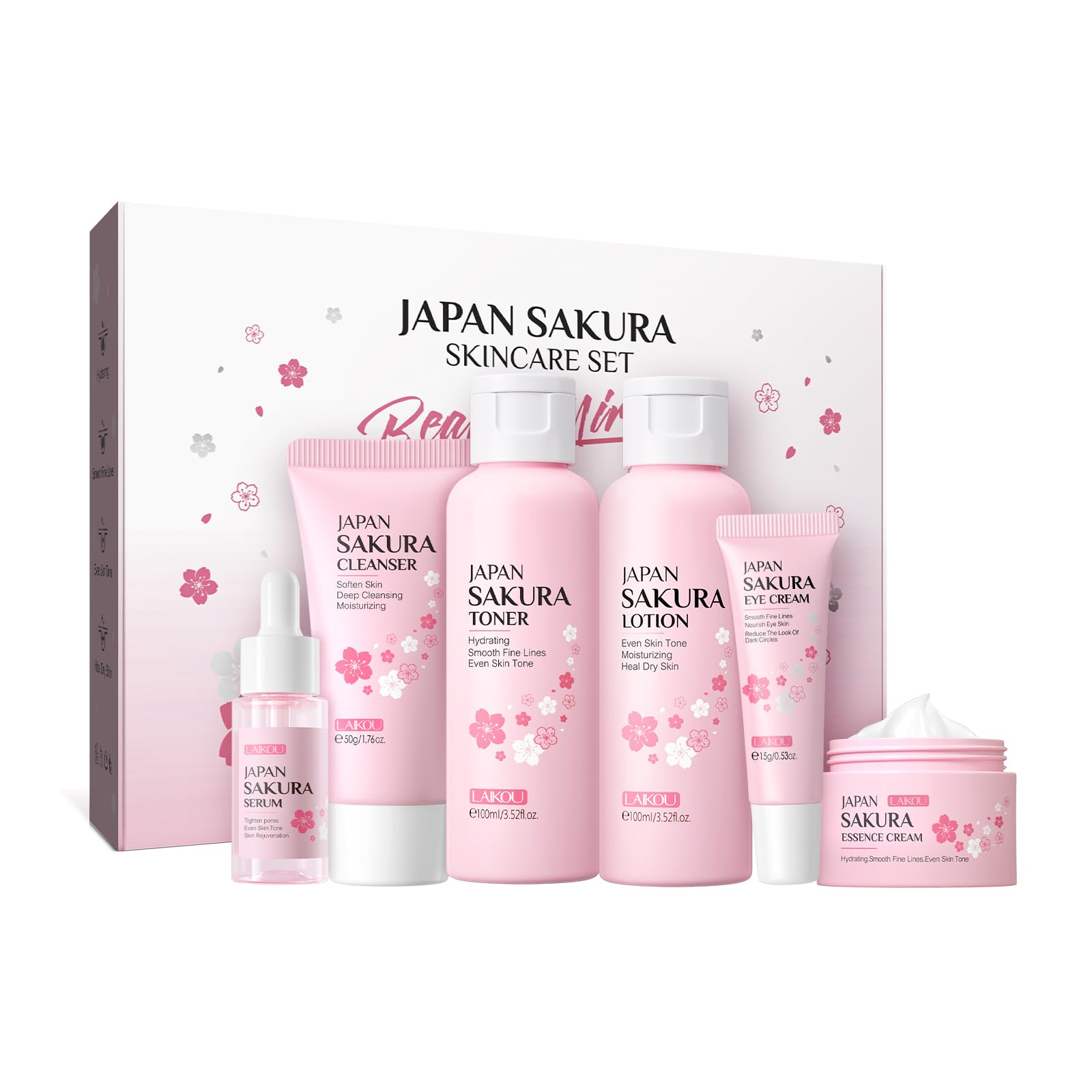 LAIKOU Skin Care Set JAPAN SAKURA Women Beauty Gift Sets Skin - Product Imagery