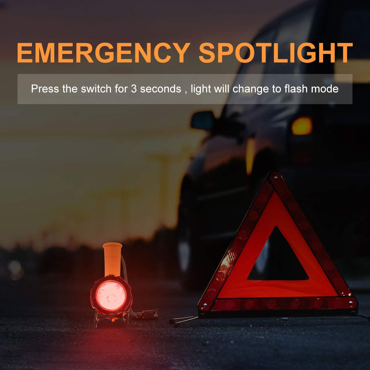 YIERBLUE Rechargeable Spotlight,Handheld Rechargeable Flashlight 200,000 Lumens LED, IP67 Waterproof 12 Hours Running fo