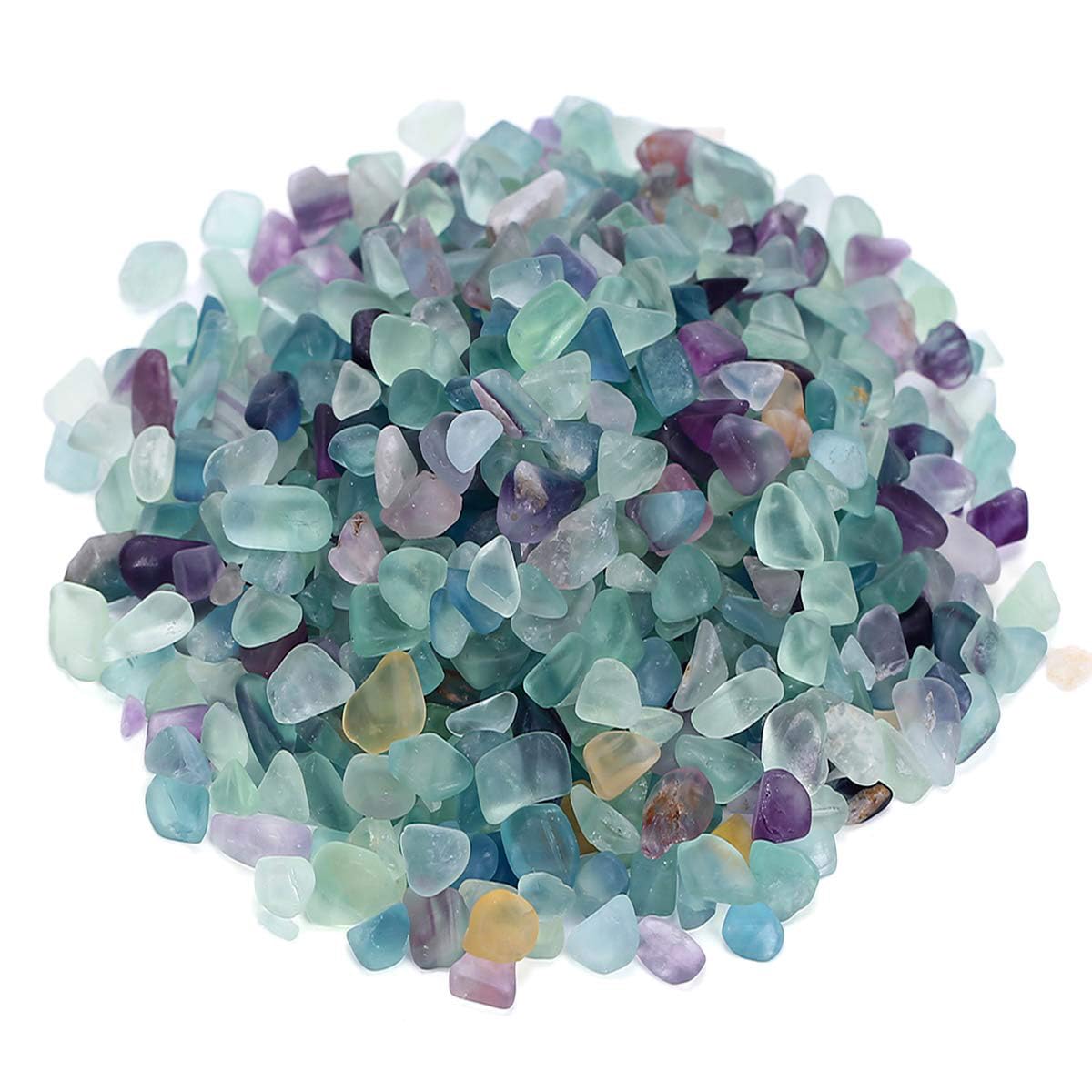 WAYBER Decorative Crystal Pebbles, 2 Lbs/920g (Fill 1.8 Cups) Natural Quartz Stones Aquarium Gravel Sea Glass Rock Sand 