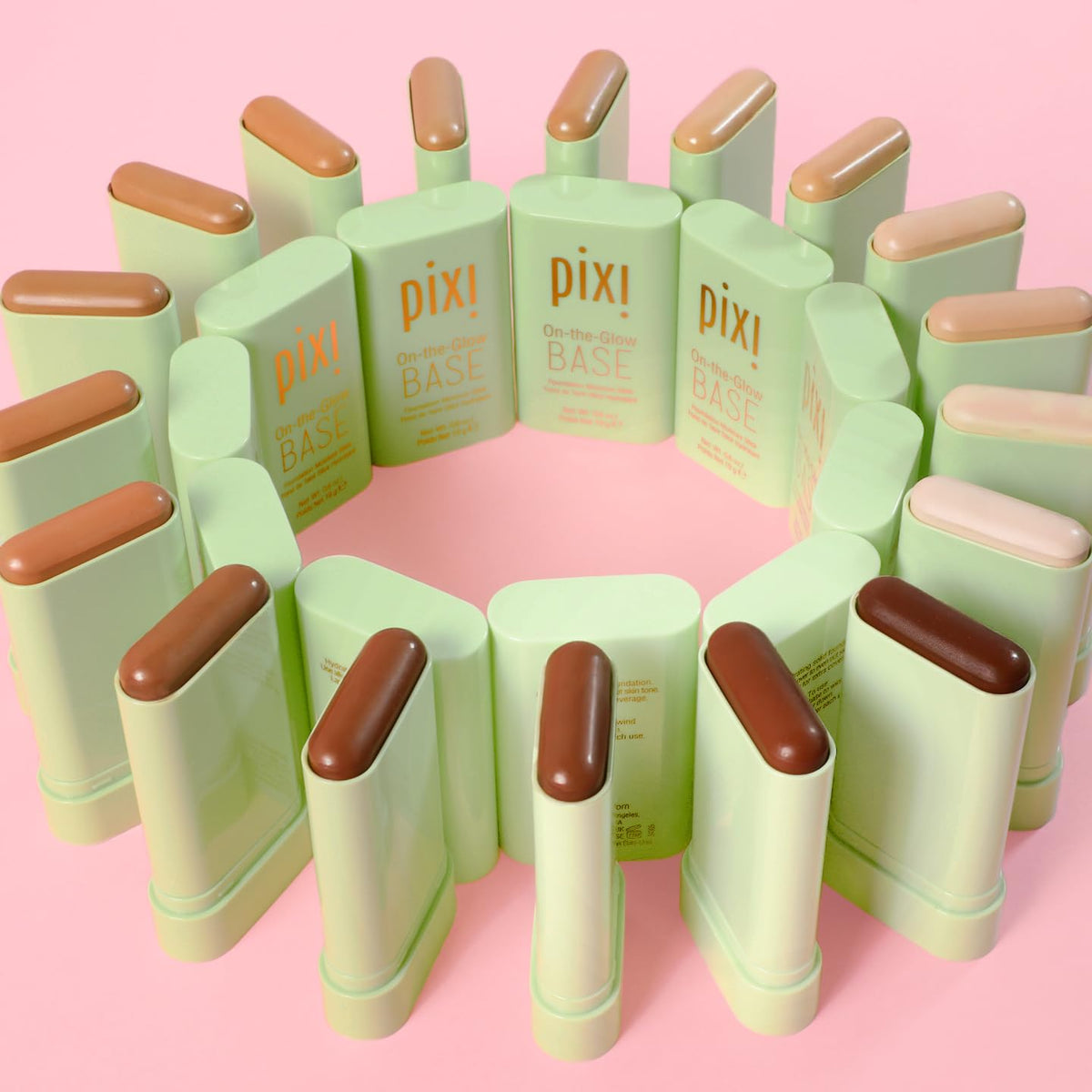 Pixi Beauty Foundation Stick | On-the-Glow Base Tinted Moisturizer in Porcelain for Fair Skin | Sheer Buildable Coverage