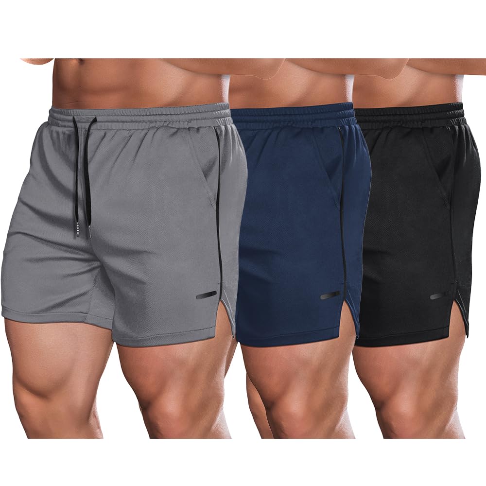 COOFANDY Men's 2 Pack Gym Workout Shorts Athletic 5 Inch Running Shorts – alternate angle