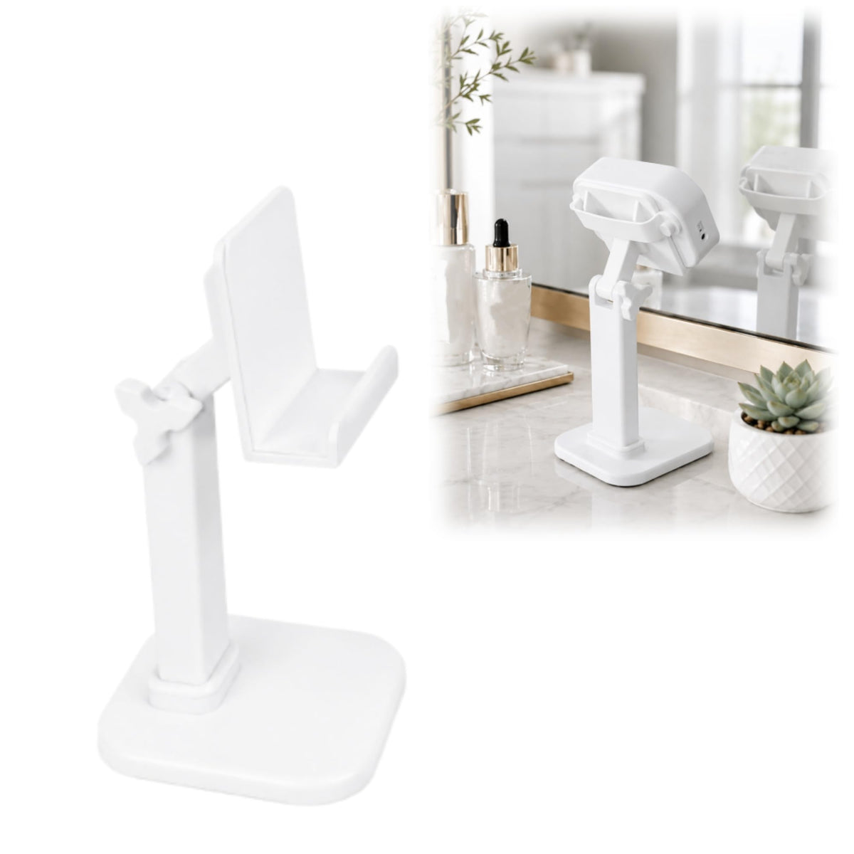 Zofianna Adjustable Red Light Therapy Stand Compatible with LUMEBOX 2.0 – white, Plastic