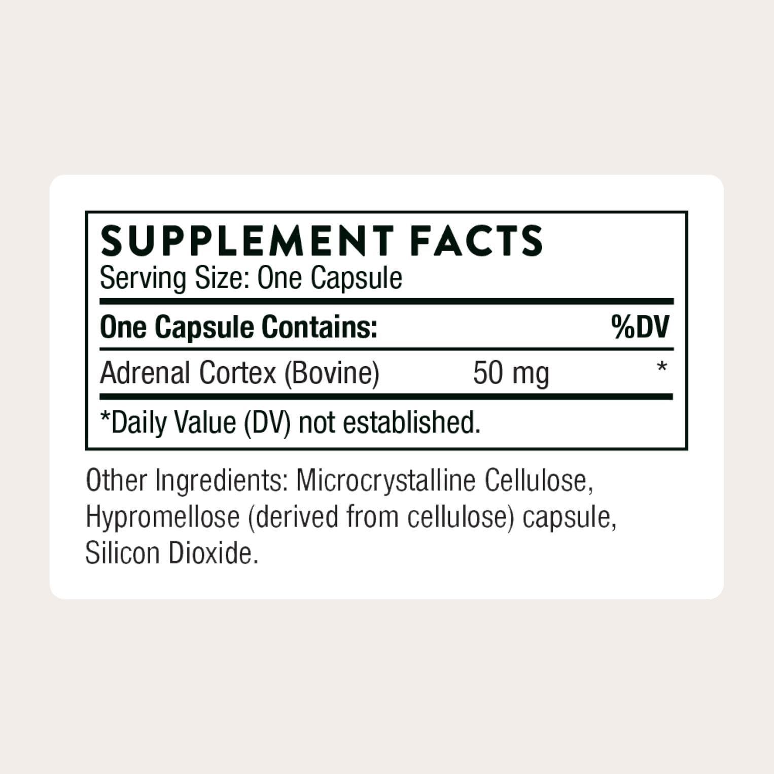 THORNE Adrenal Cortex – Bovine Adrenal Glandular, 60 Caps
