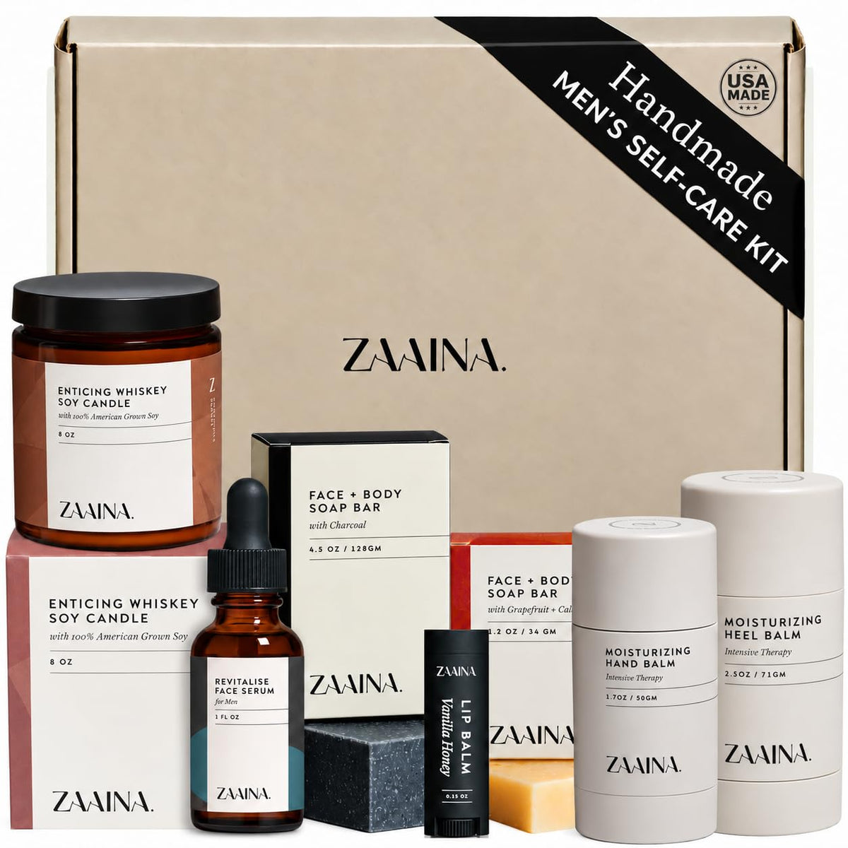 ZAAINA Men's Self Care Kit, Relaxing Grooming Set for Men, Birthday Gifts for Him – product photo (Sets &amp; Kits)