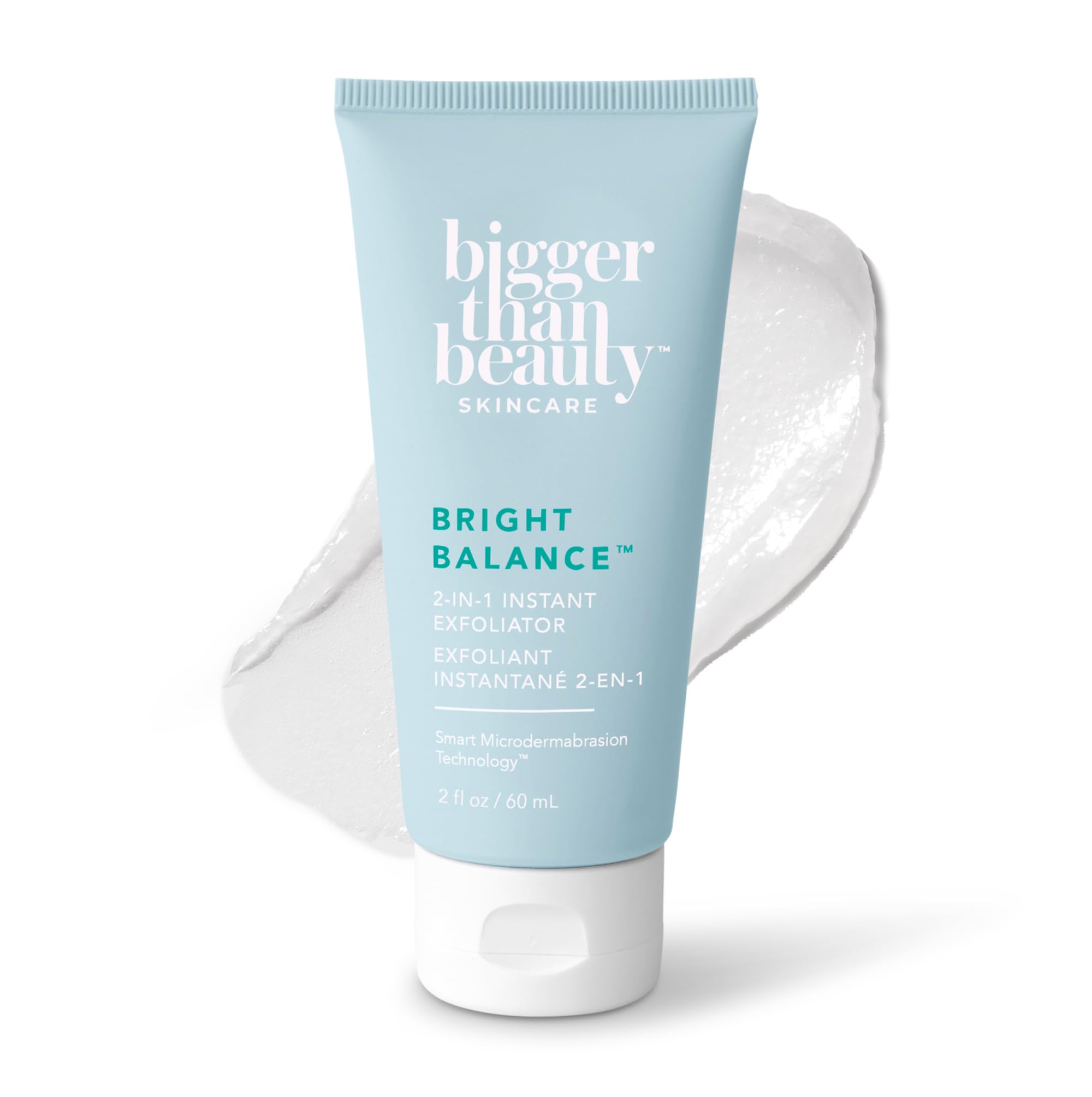 Bigger Than Beauty Bright Balance 2-in-1 Exfoliator, Vegan - Product Imagery