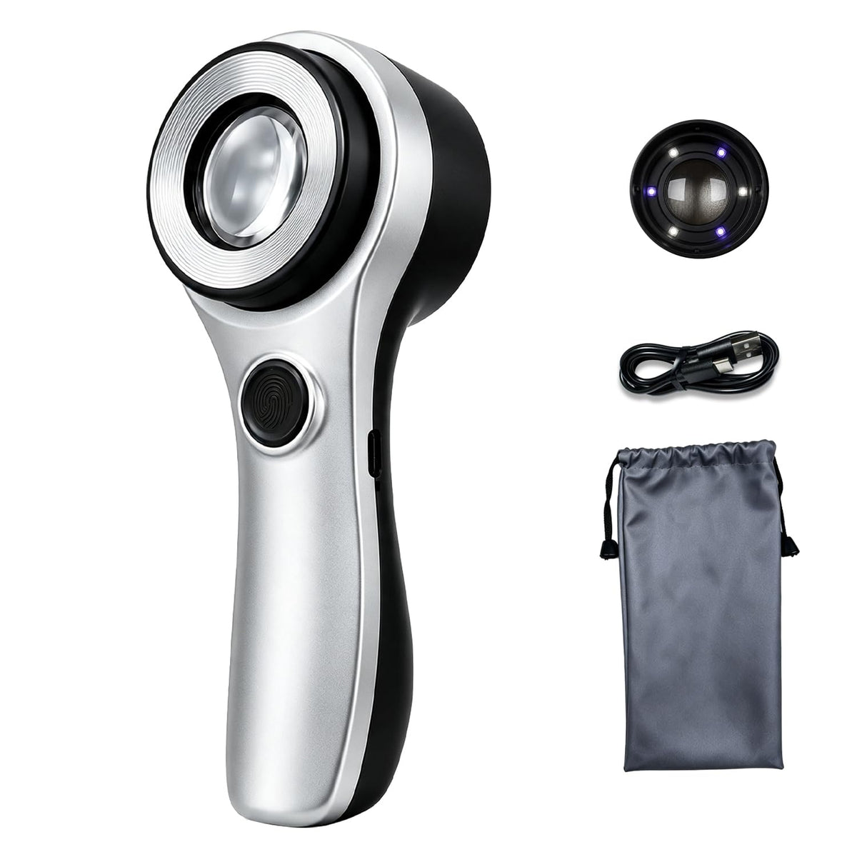 Thingogear 60X Rechargeable Jewelers Loupe with LED UV Light Type-C – product photo (Loupes)
