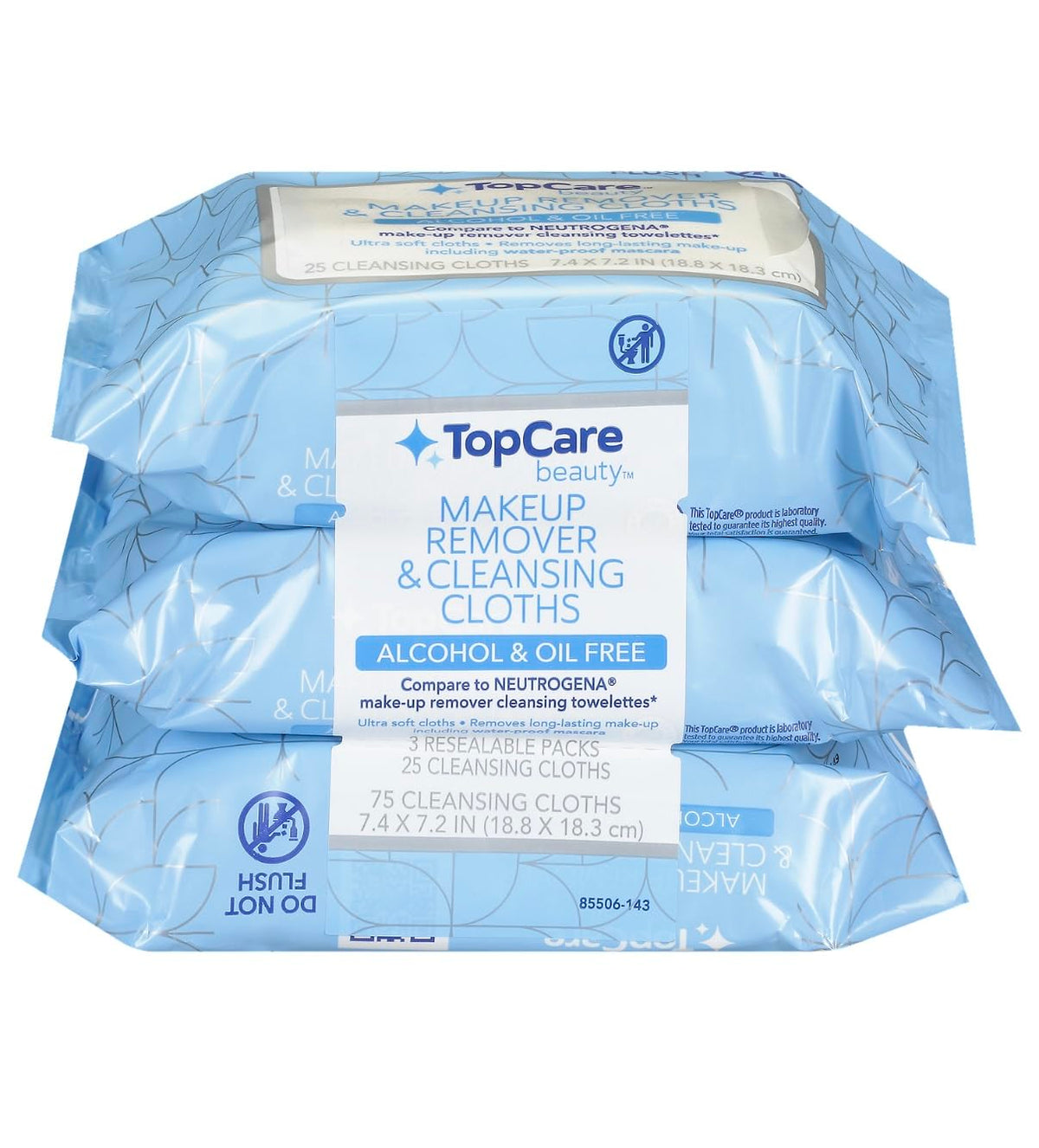 Top Care Topcare, Makeup Remover Cleansing Towelettes Alcohol Free, 75 Count – product photo (Cloths &amp; Towelettes)