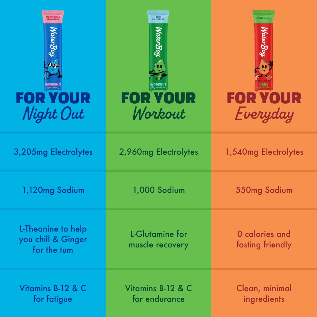 WaterBoy Daily Hydration, Sugar Free Electrolytes (Strawberry Lemonade (15ct)) – product photo (Electrolyte Replacements