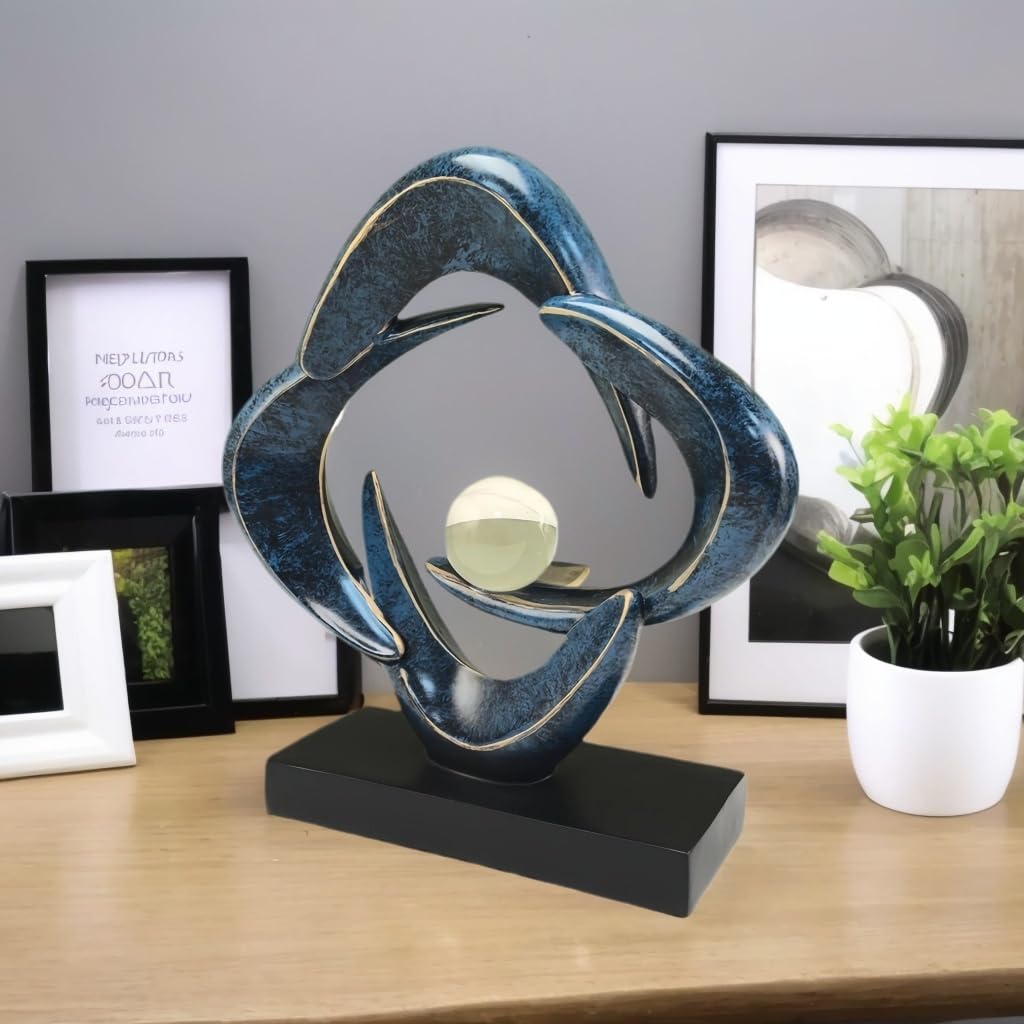 CECKQUE Modern Home Decor Abstract Decorative Sculpture Decorations for Living Room Dining Room Office, Resin Art Statue