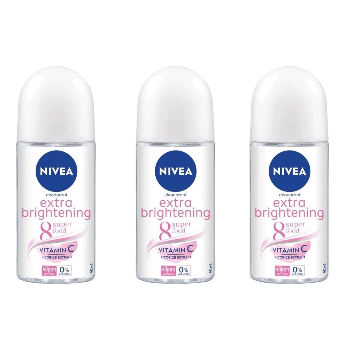 NIVEA Extra Brightening Flavor, Roll-On Deodorant, Alcohol-Free, - Product Imagery