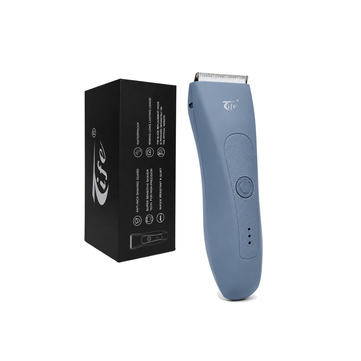 Tife Body Hair Trimmer for Men & Women with R-Shaped Blade – Blue