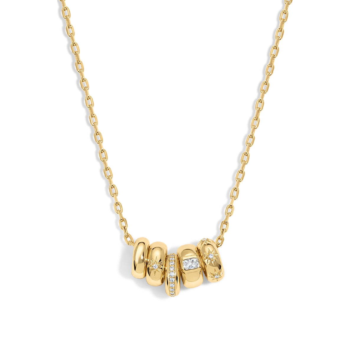 Electric Picks Oak Necklace, 14K Gold Plated Crystal Necklace for Women – Gold, Metal, Medium