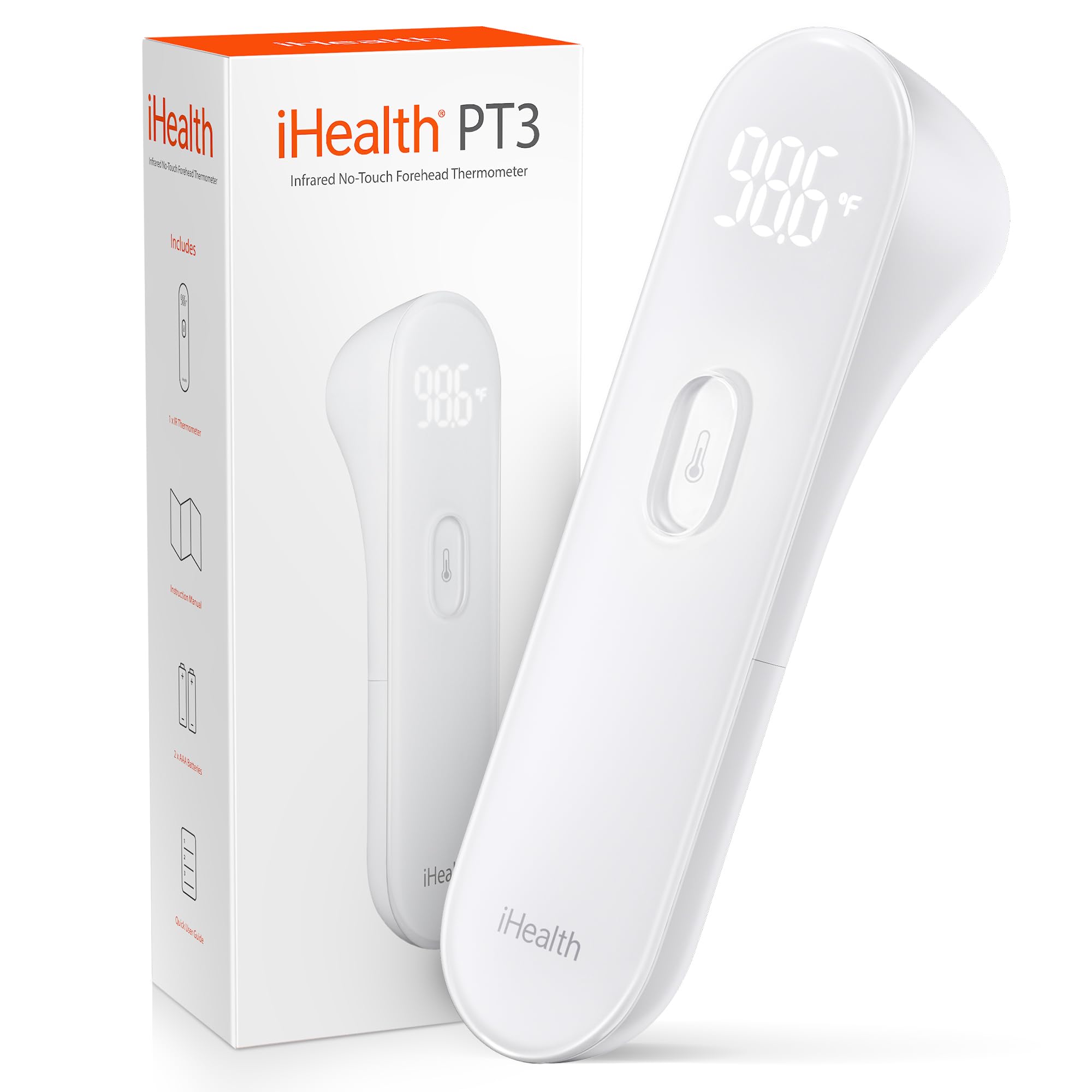 iHealth No-Touch Forehead Thermometer for Adults, Kids, Babies - Product Imagery