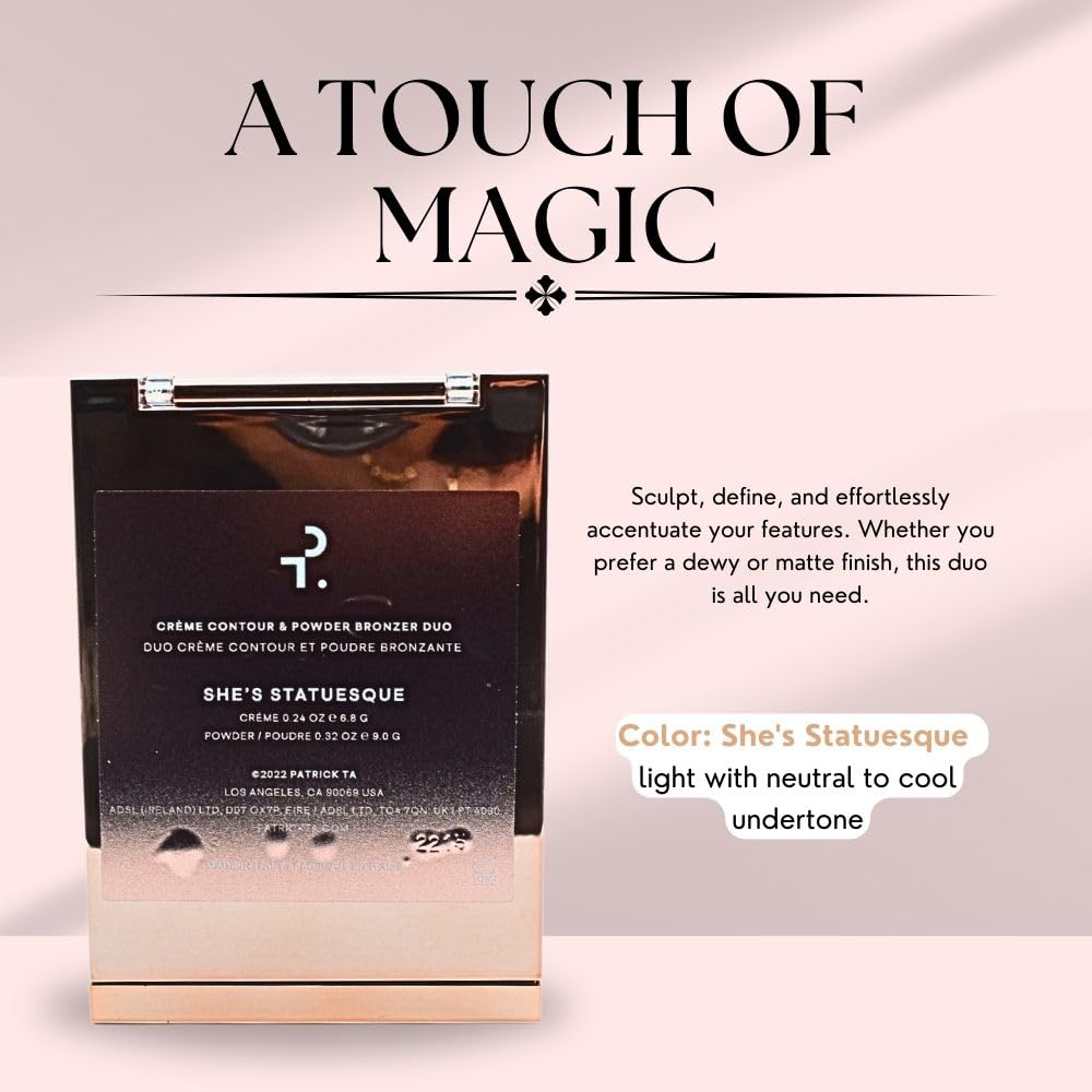 PATRICK TA Major Sculpt Crème Contour & Powder Bronzer Duo She's Statuesque – packaging and label