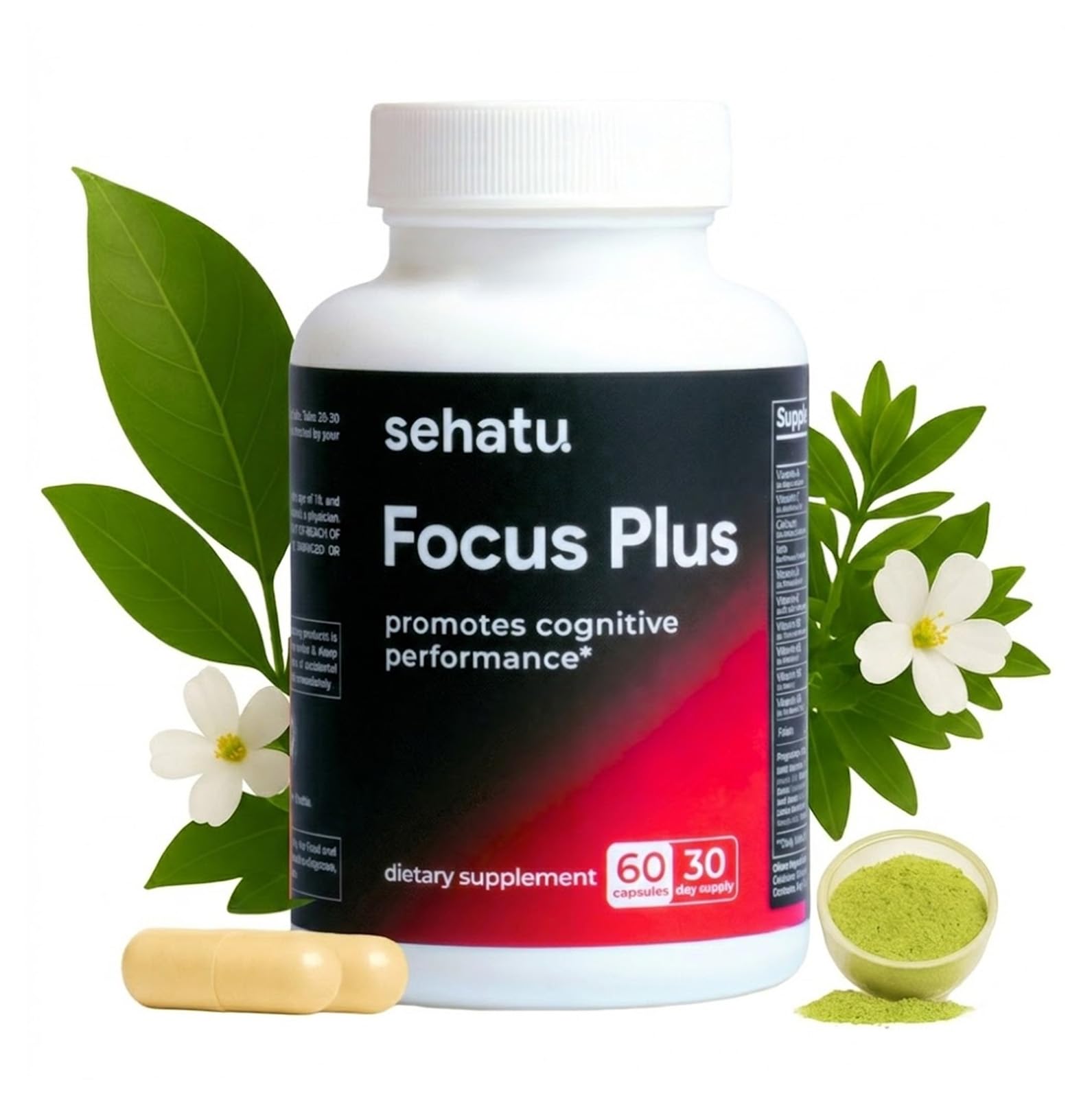 Focus Plus Cognitive Performance Enhancer | with N-Acetyl - Product Imagery