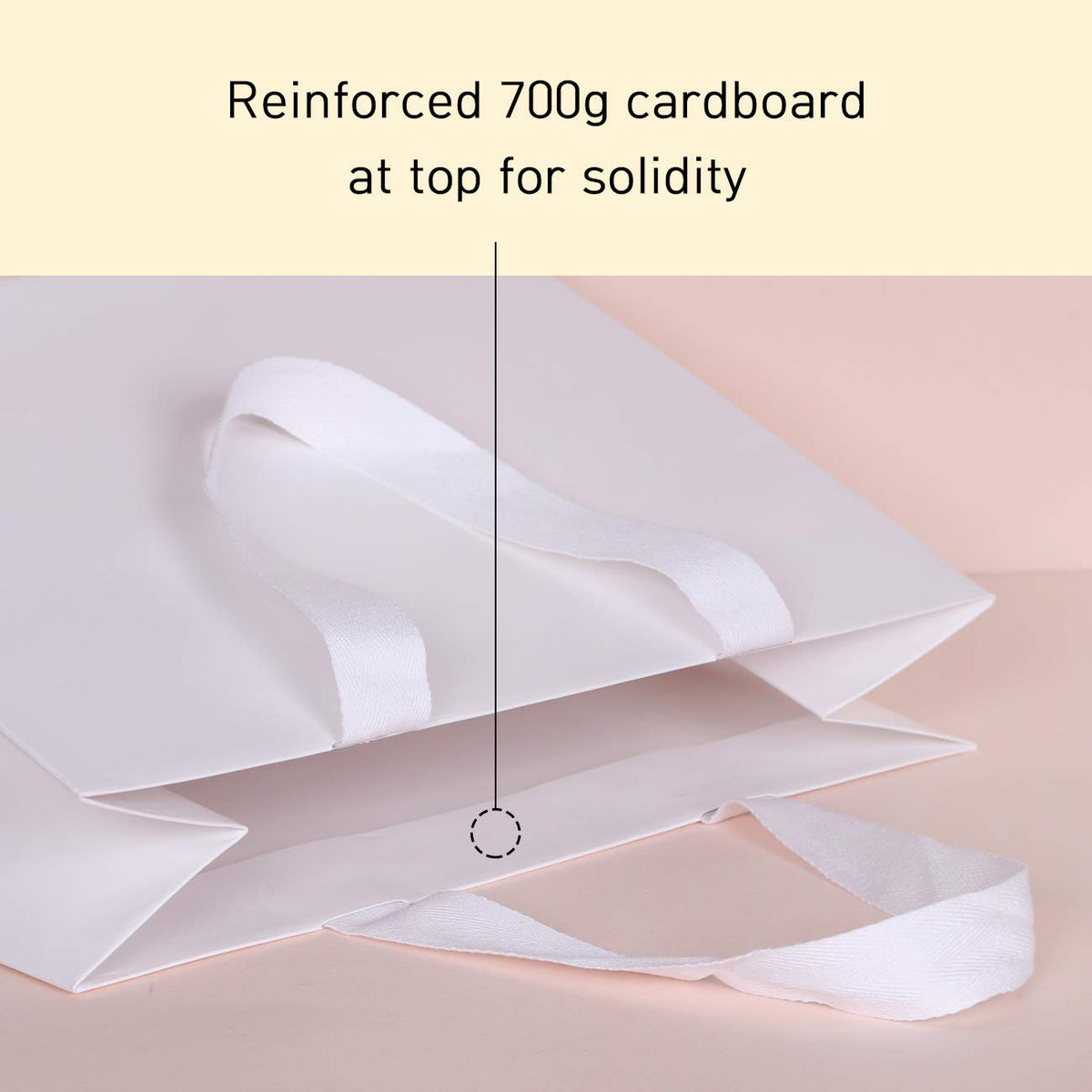 PAPERIST 10pcs 11.8x9x11.8 (8) Square Large Size, White Wide-bottom Gift Bags, Sturdy Durable Paper Bags for Flower Lunc