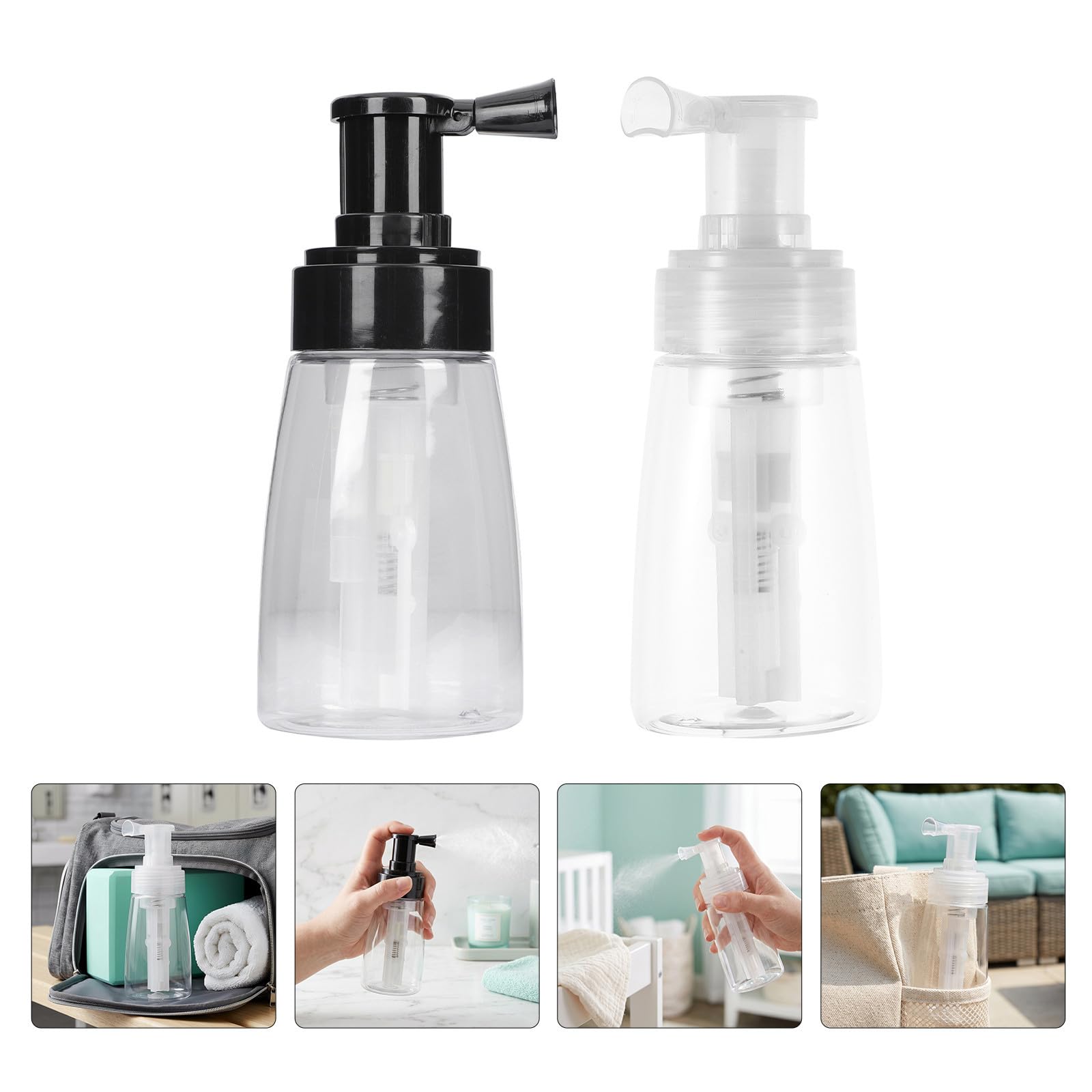 Yardwe 2pcs Refillable Powder Spray Bottle 180ml Plastic Sprayer