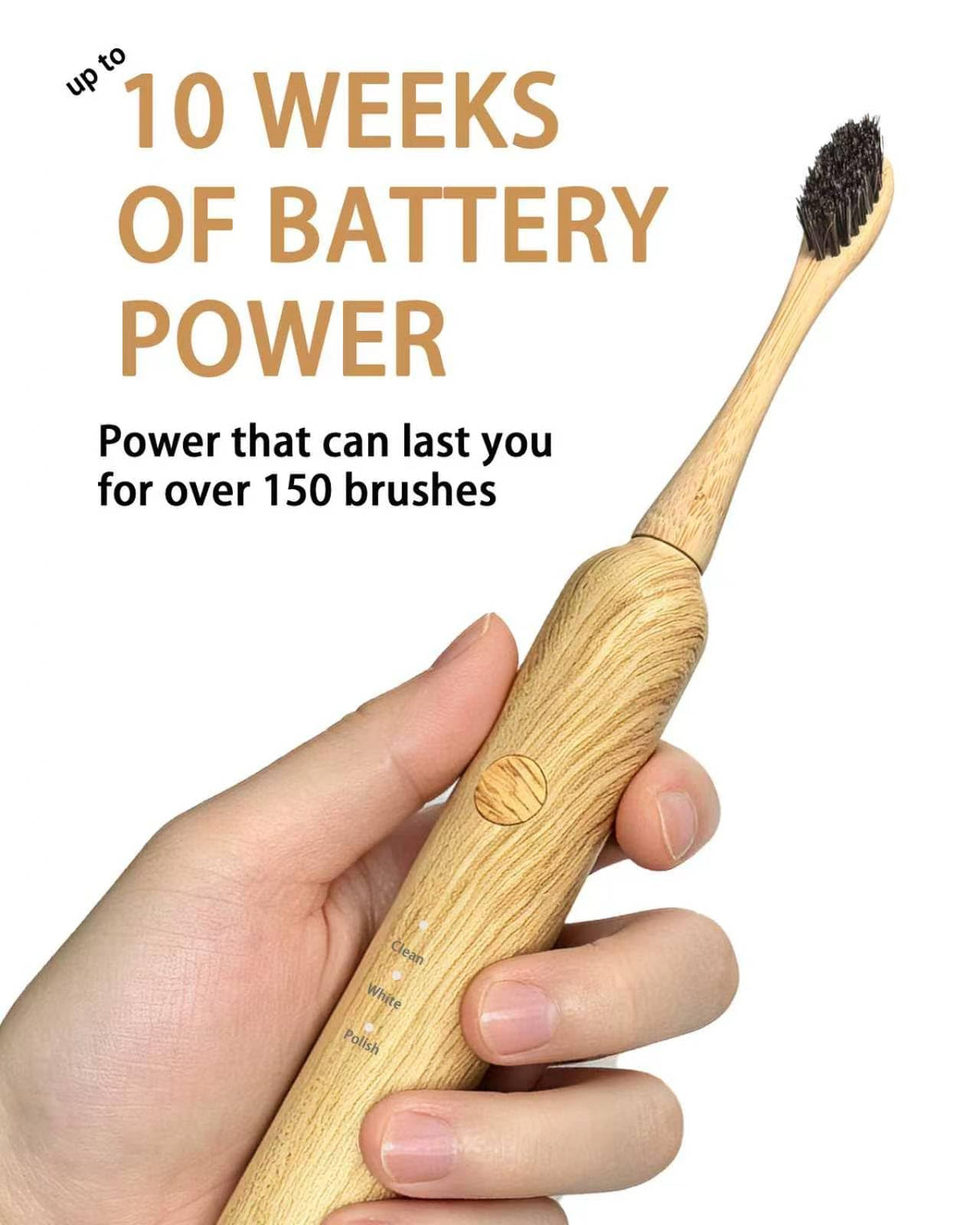 Bamboo Electric Toothbrush 6 Replaceable Bamboo Brush Heads - CzMouthPro Official Imagery - 4