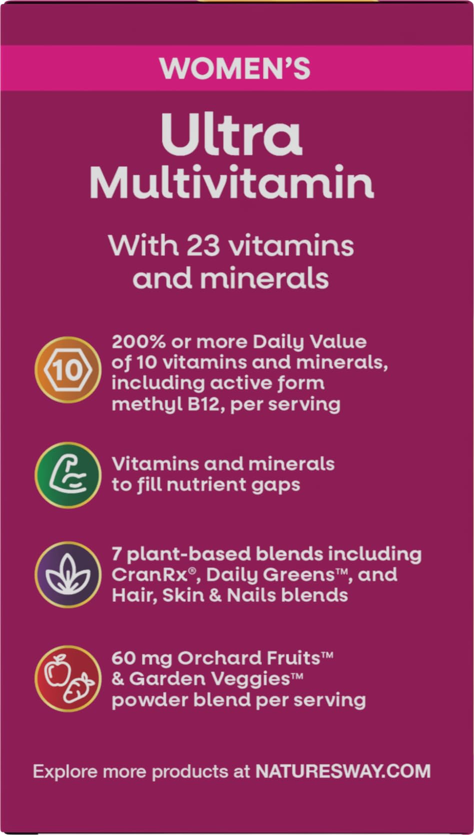 Nature's Way Alive! Women's Ultra Multivitamin bottle with 60 high-potency vitamin tablets, designed for women's health.
