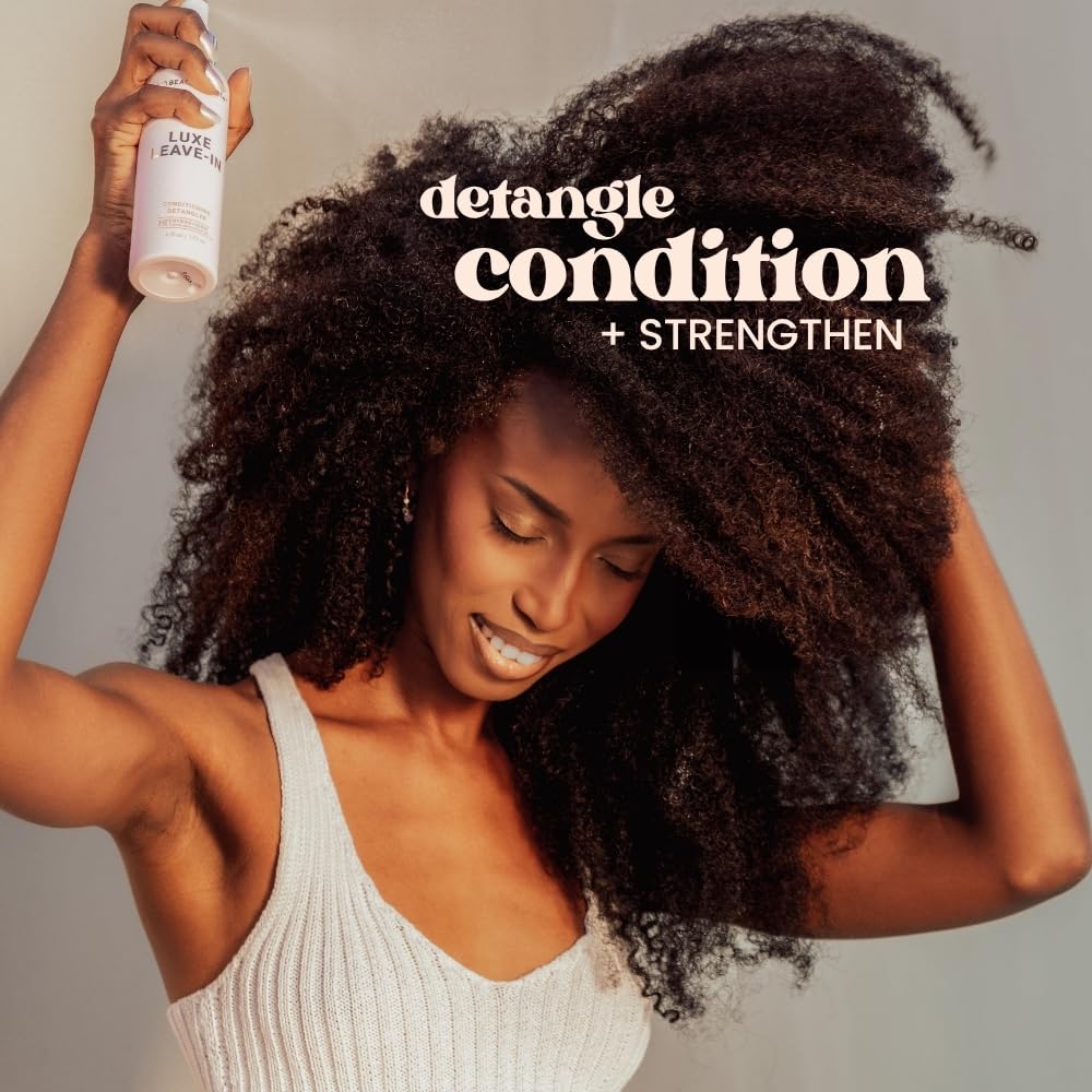 Beachwaver Luxe Leave-In Conditioning Detangler in 6 fl oz bottle, featuring a sleek design for smooth, manageable hair.