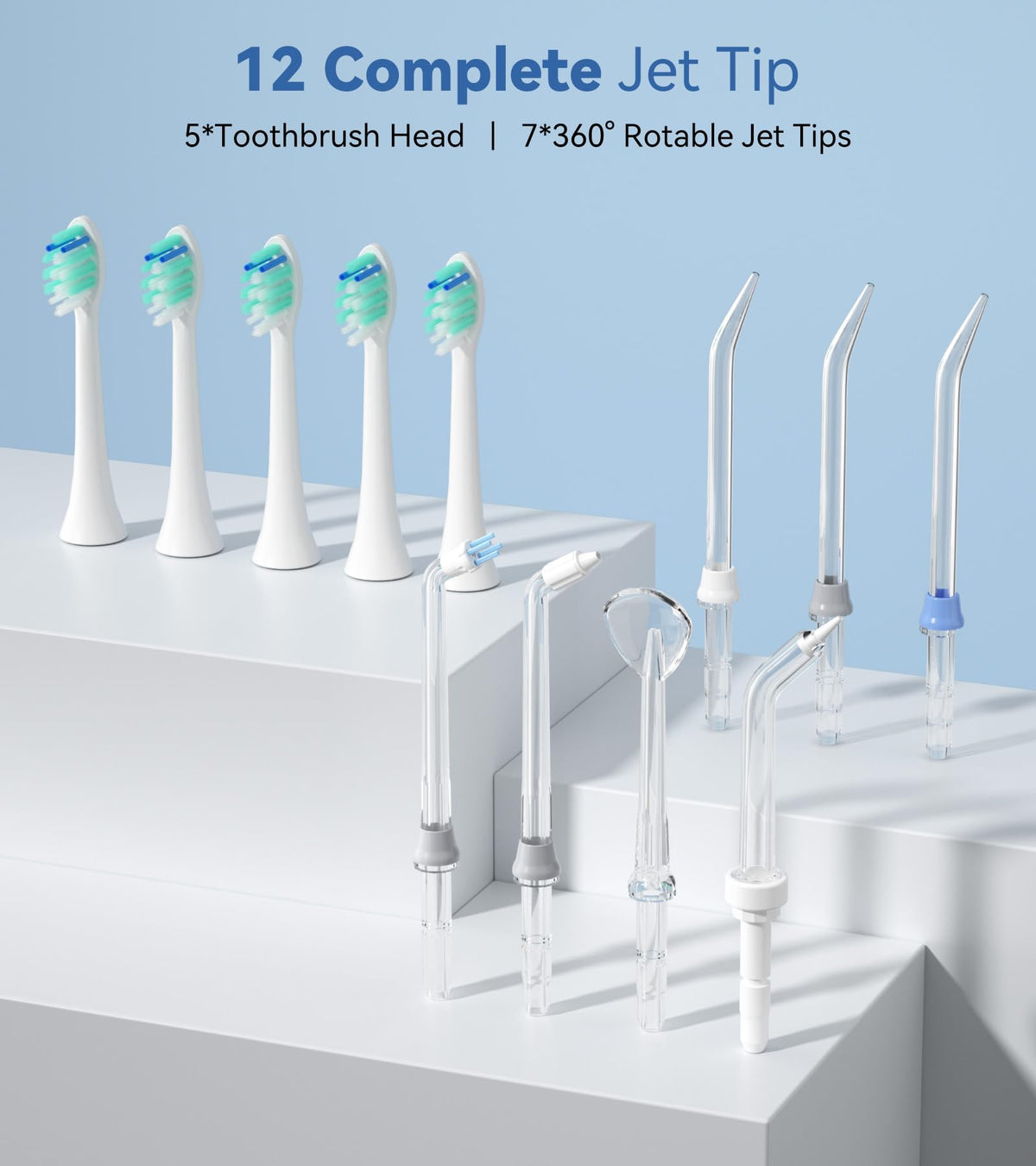 Water Flosser Ultrasonic Electric Toothbrush Combo 600ML - HEYAXA Official Imagery - 7